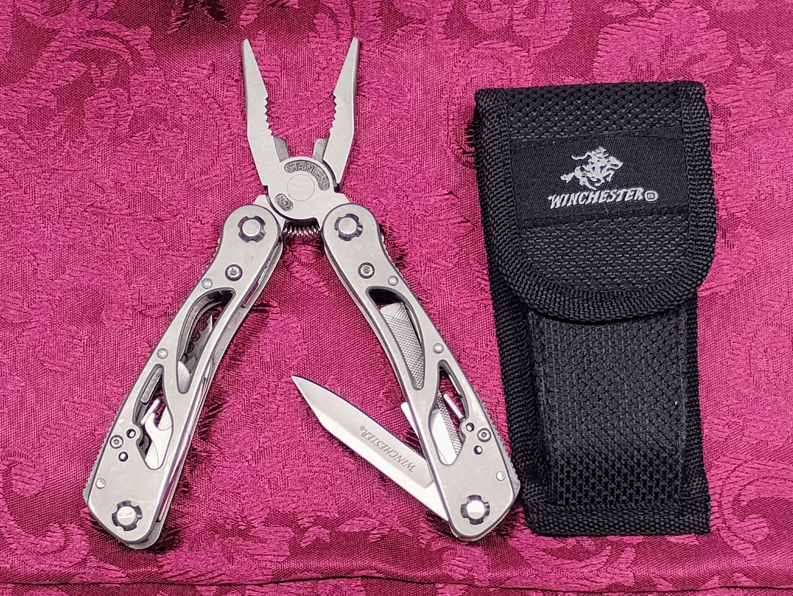 Winchester Multi Tool Mens Pocket Knife Fishing Hunting Shooting Pliers Sheath