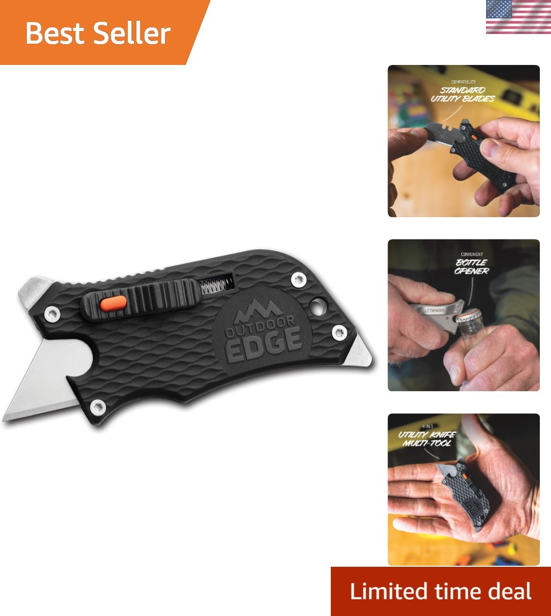 SlideWinder Multi-Tool Utility Knife with Replaceable Razor Blade & Screwdrivers