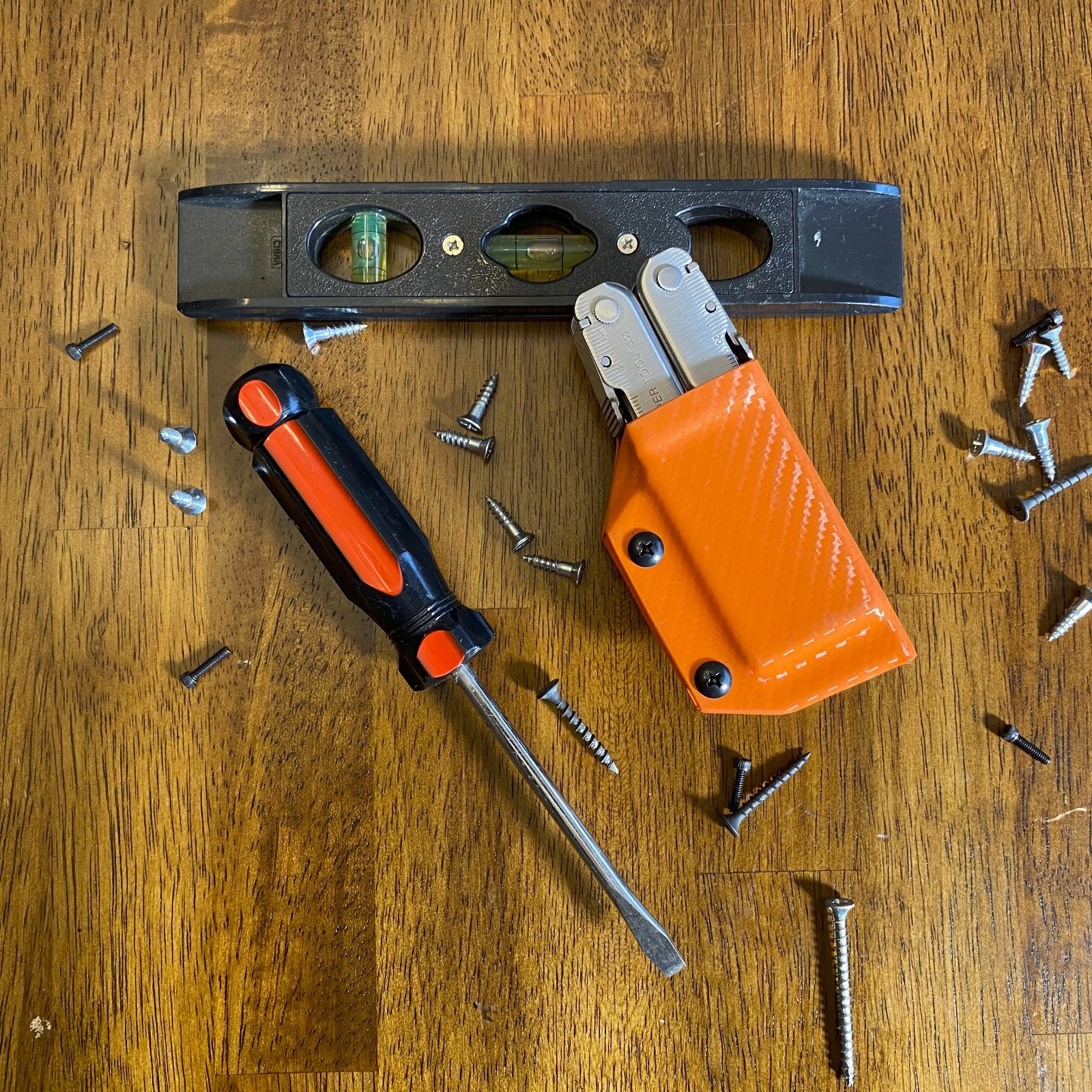 Clip And Carry Kydex Belt Sheath Carbon Orange For Leatherman Super Tool 300