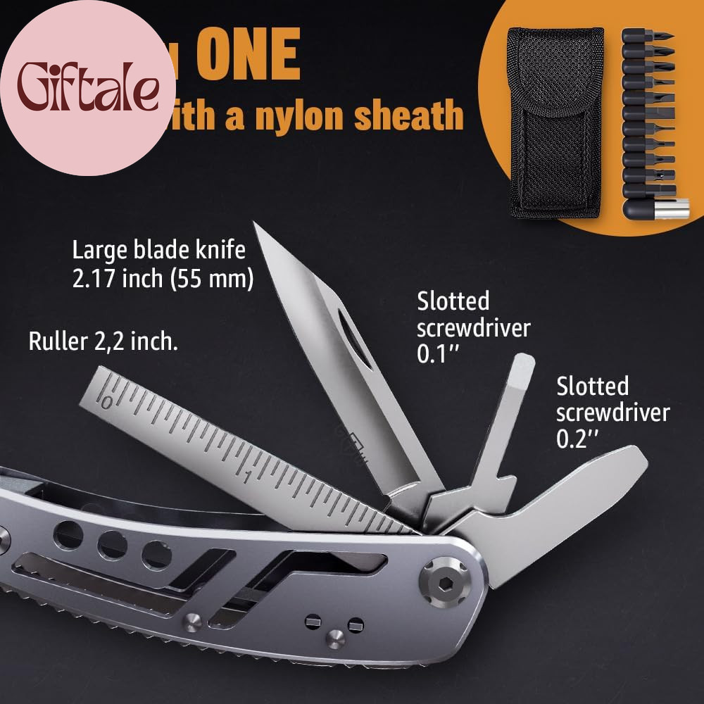 24-In-1 Multitool with Knife, Pliers & 11 Bits Sharp Stainless Steel – Multi Too