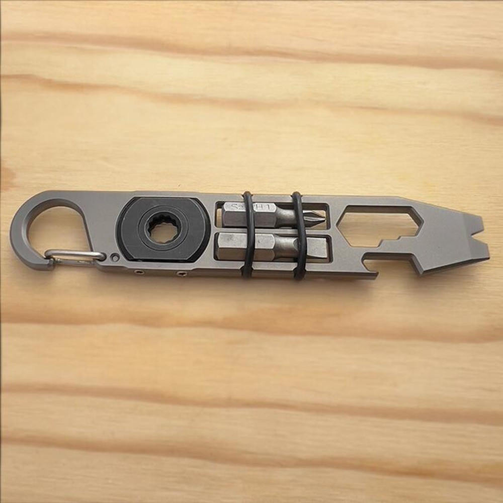 Titanium Alloy EDC Multi-function Crowbar Bottle Opener Wrench Screwdriver Tools
