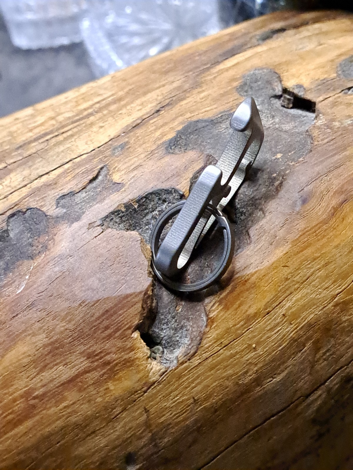 Pro Mini Minimalist Titanium Carabiner Keychain With 20mm Titanium Keyring
