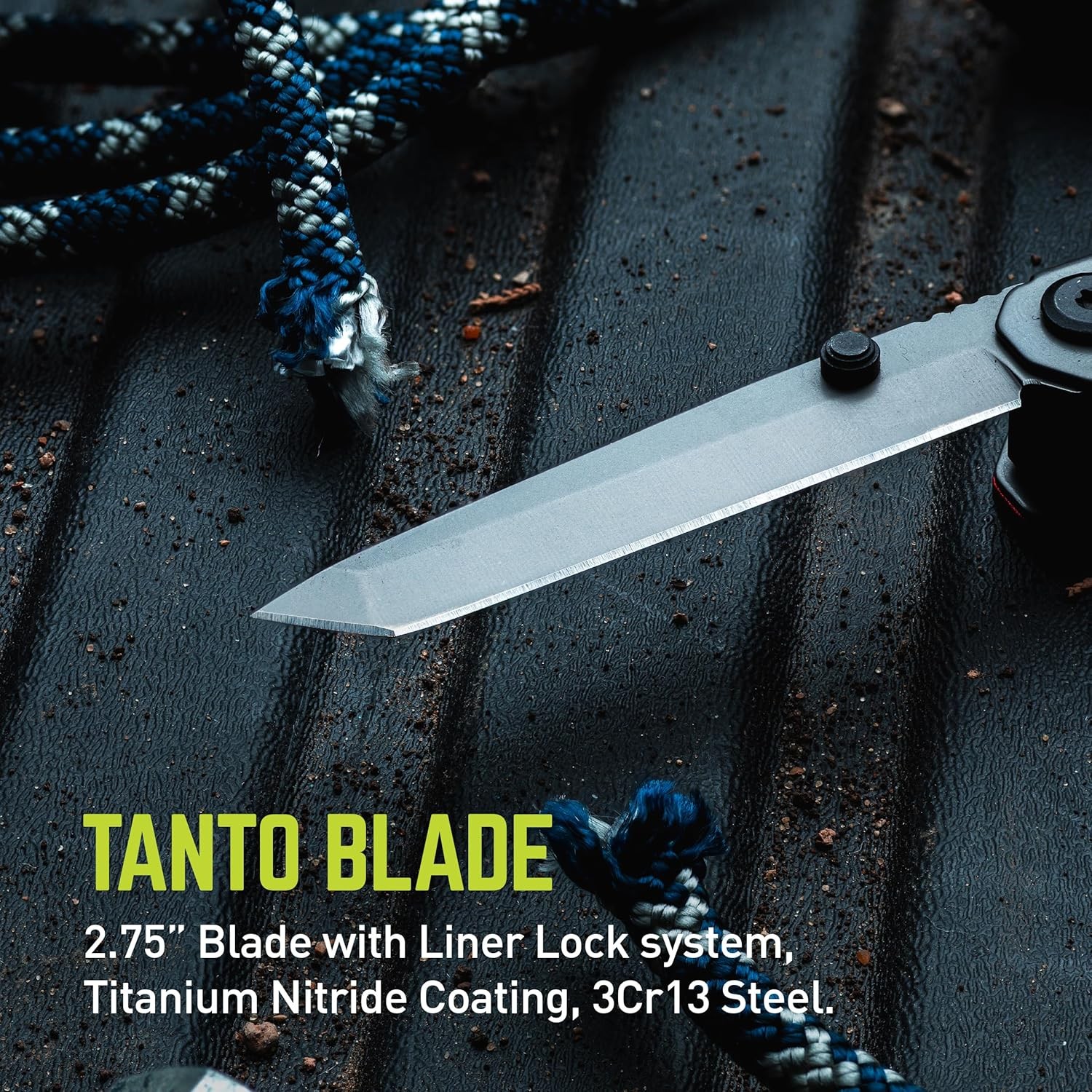 Titanium Block Multitool 5-in-1 Compact Multitool W/ a Locking Driver Folding