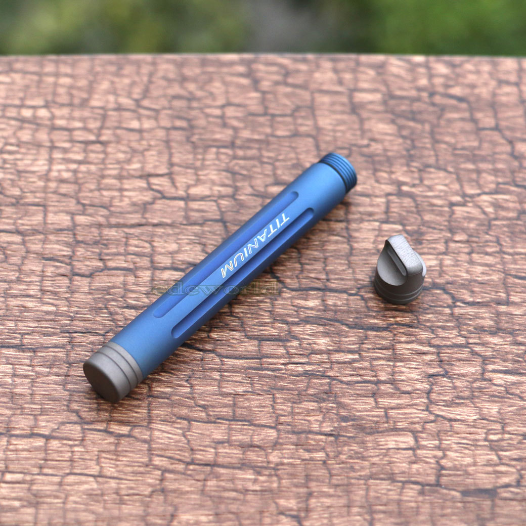Titanium Portable Outdoor Survival Pill Capsula Case Waterproof Box YQT-2F EDC