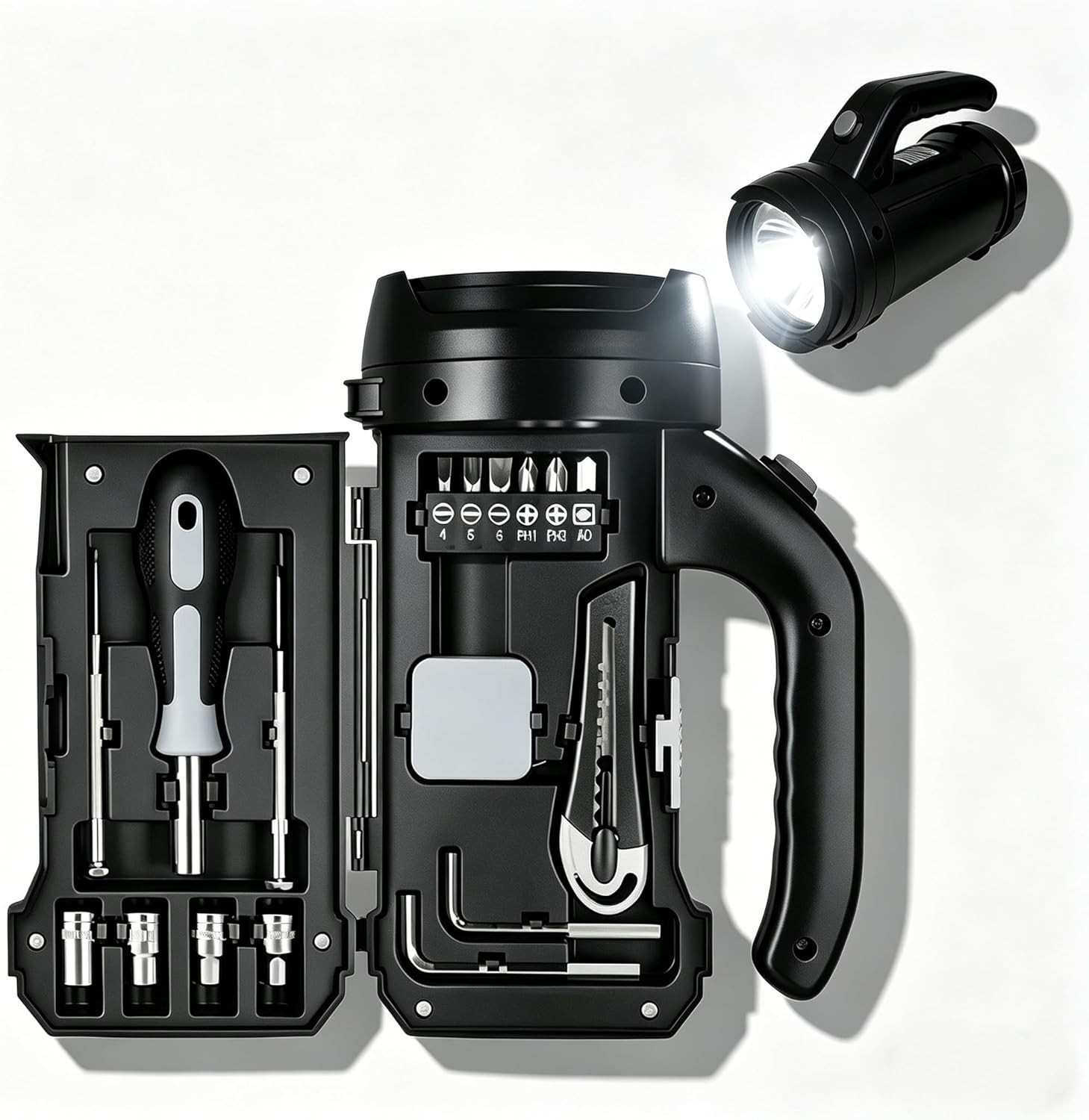 Great Value!-Hand Lantern Flashlight with Built-In 17-Piece Tool Set (80 Lumens)