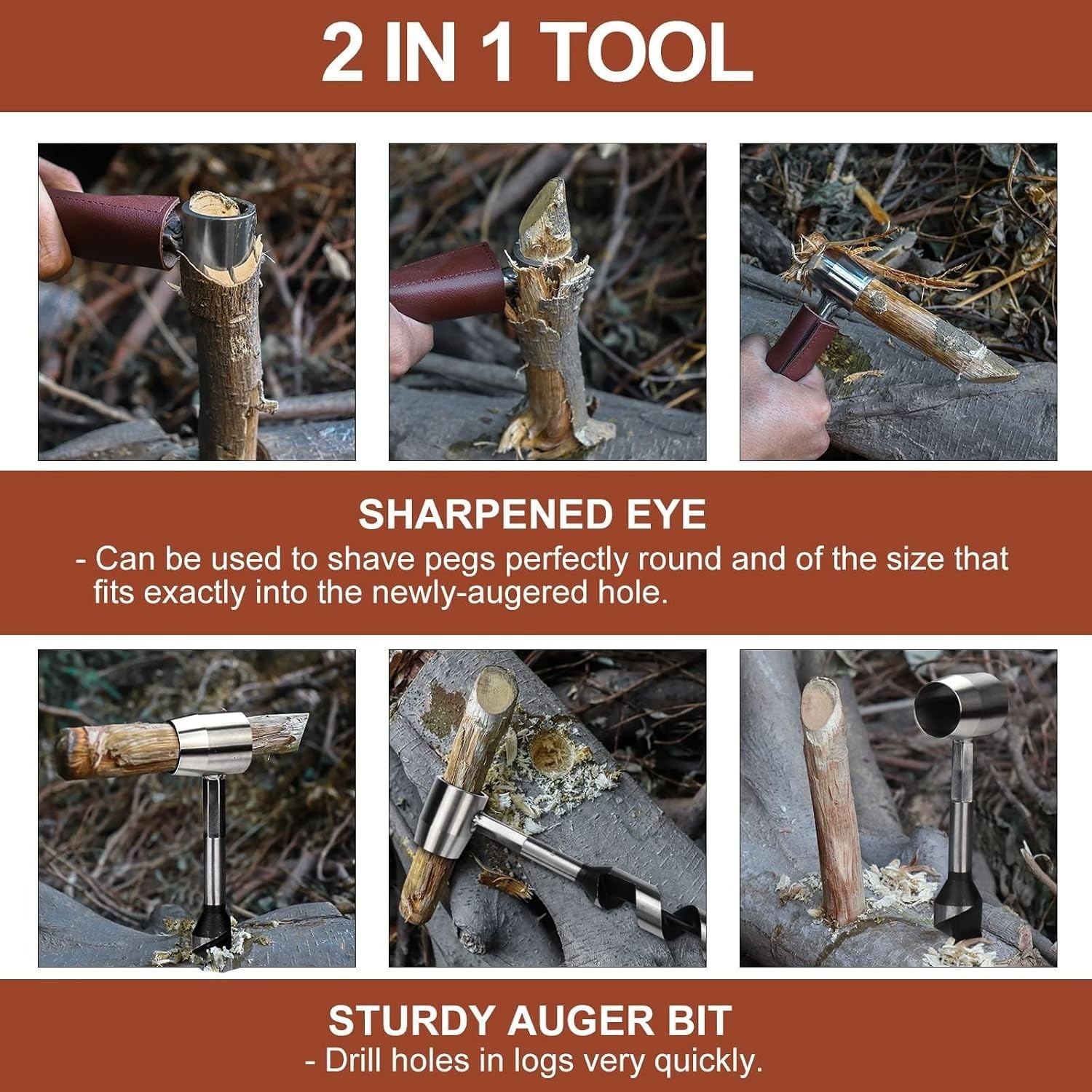 Durable Hand Auger Wrench with Genuine Leather Sheath – Lightweight & Efficient
