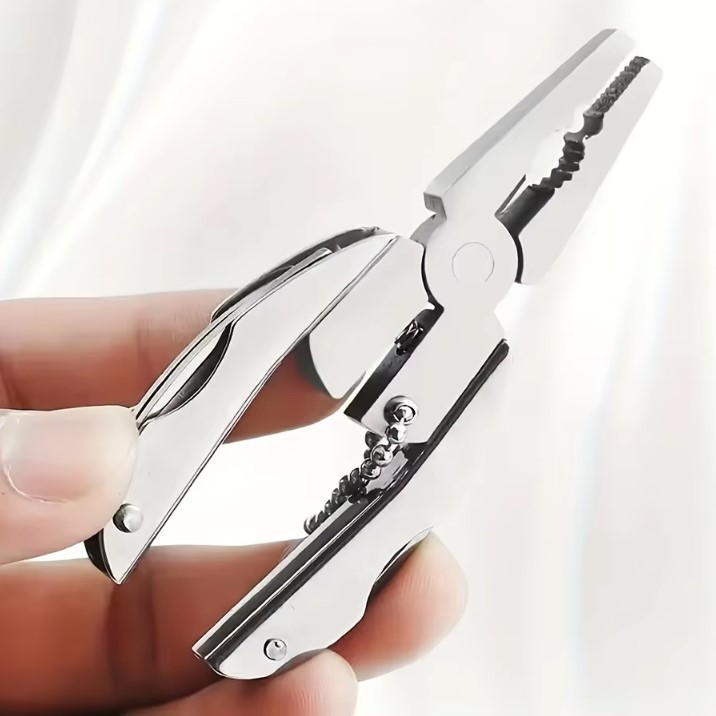 Stainless Steel Folding Multi-Tool Keychain Pliers Screwdriver EDC Camping Gear