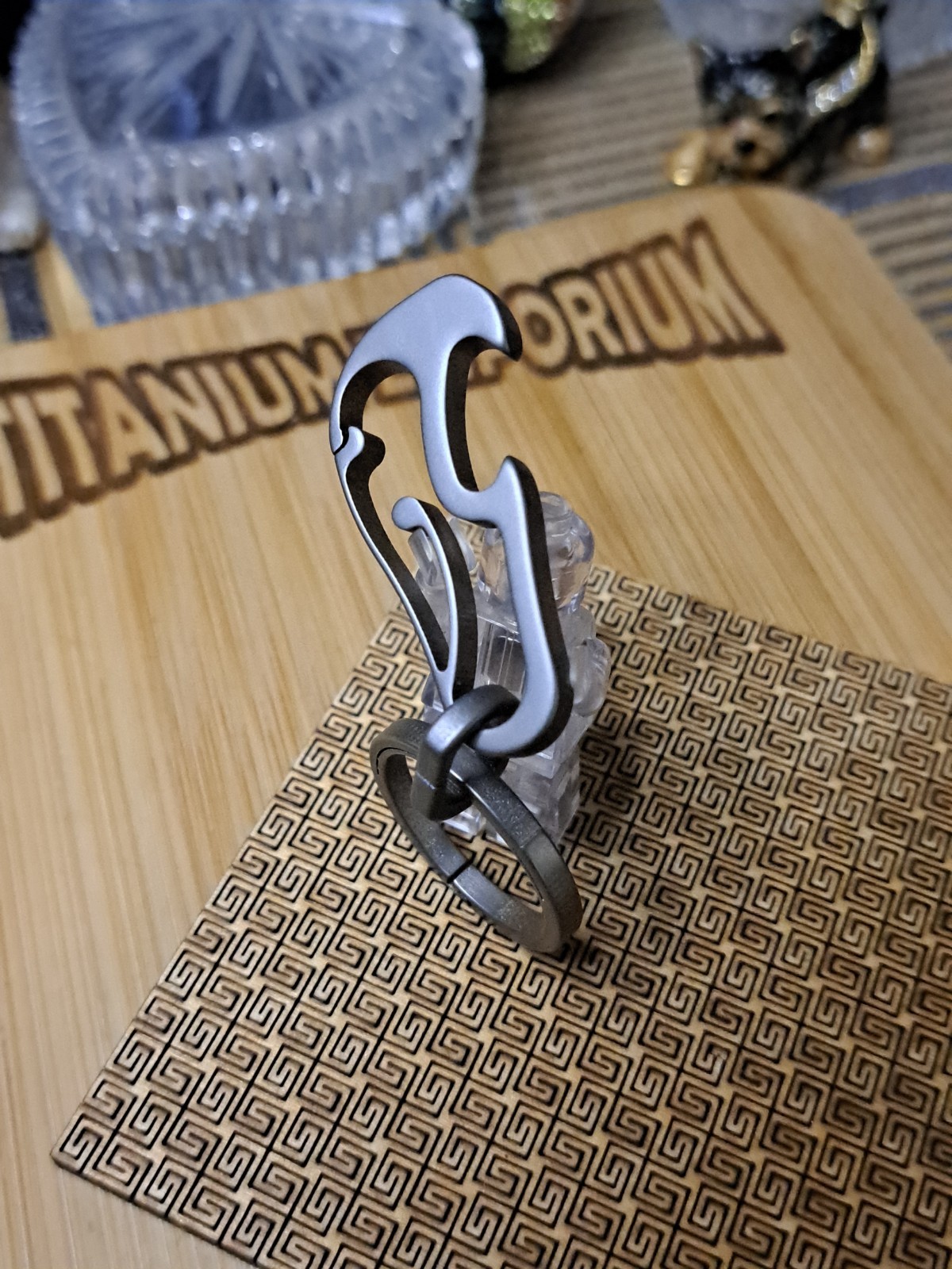 Mini EDC Titanium Carabiner Keychain With Built-in Bottle Opener