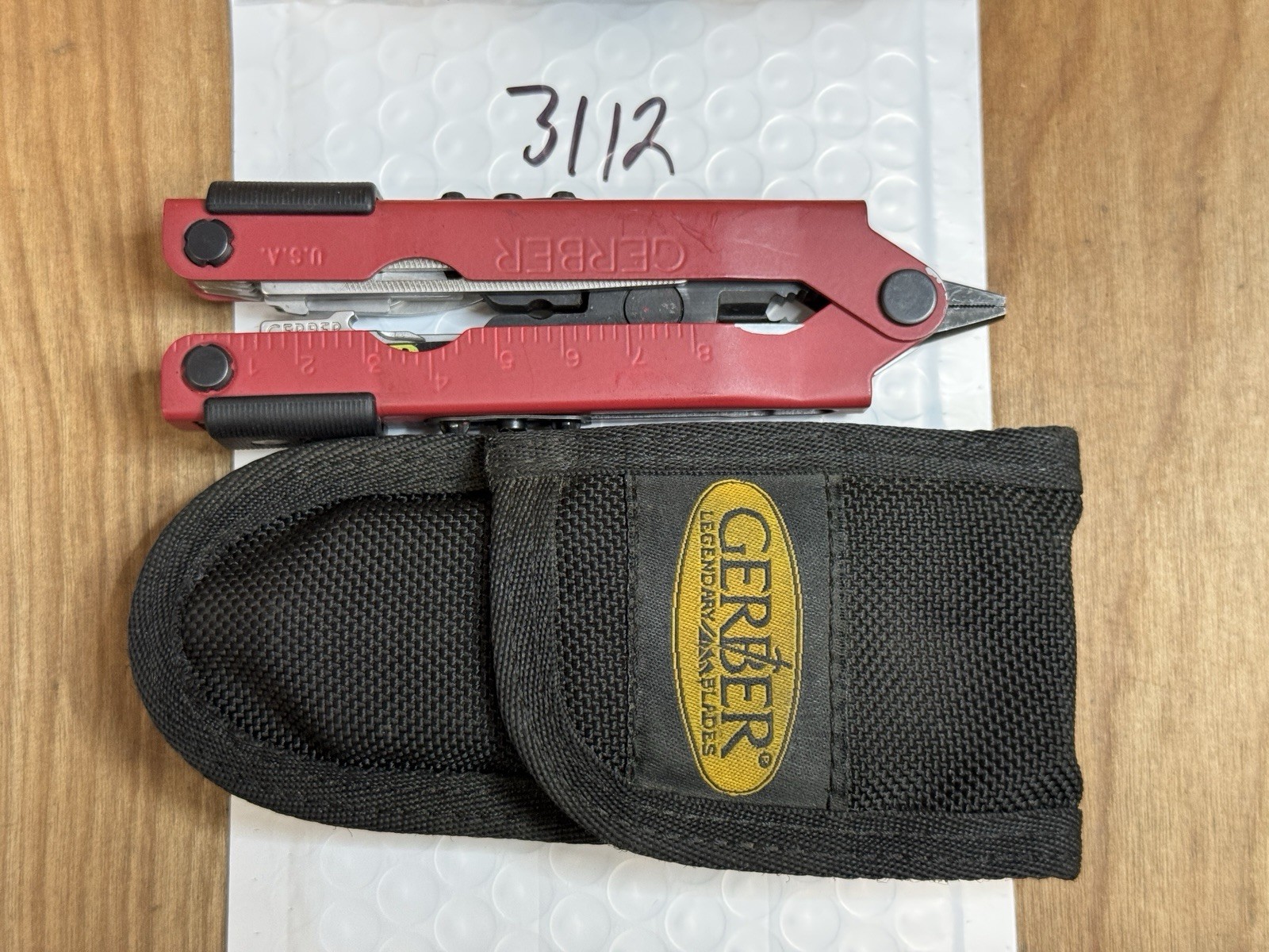 Rare Gerber Custom 600 Pro Scout RED w/Sheath USA Limited Edition EXCELLENT!