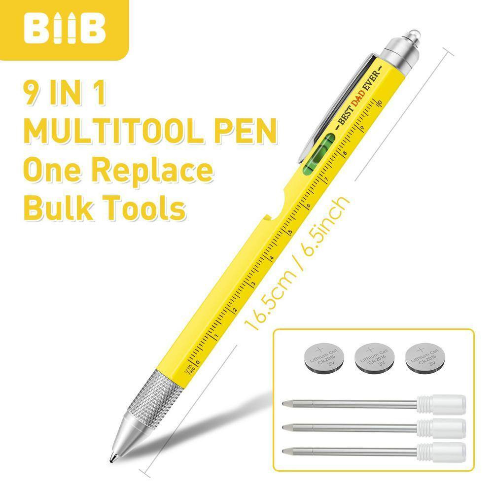 9-In-1 Yellow Multitool Pen Gifts for Dad, Mens Stocking Stuffers for Him, Dad G
