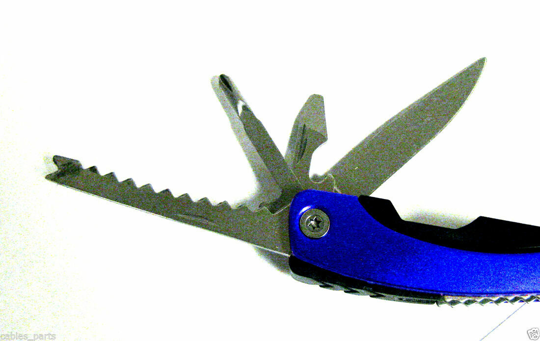 9in1 Outdoor Survival Stainless Steel Multi Tool Plier Portable Camping Kit Blue