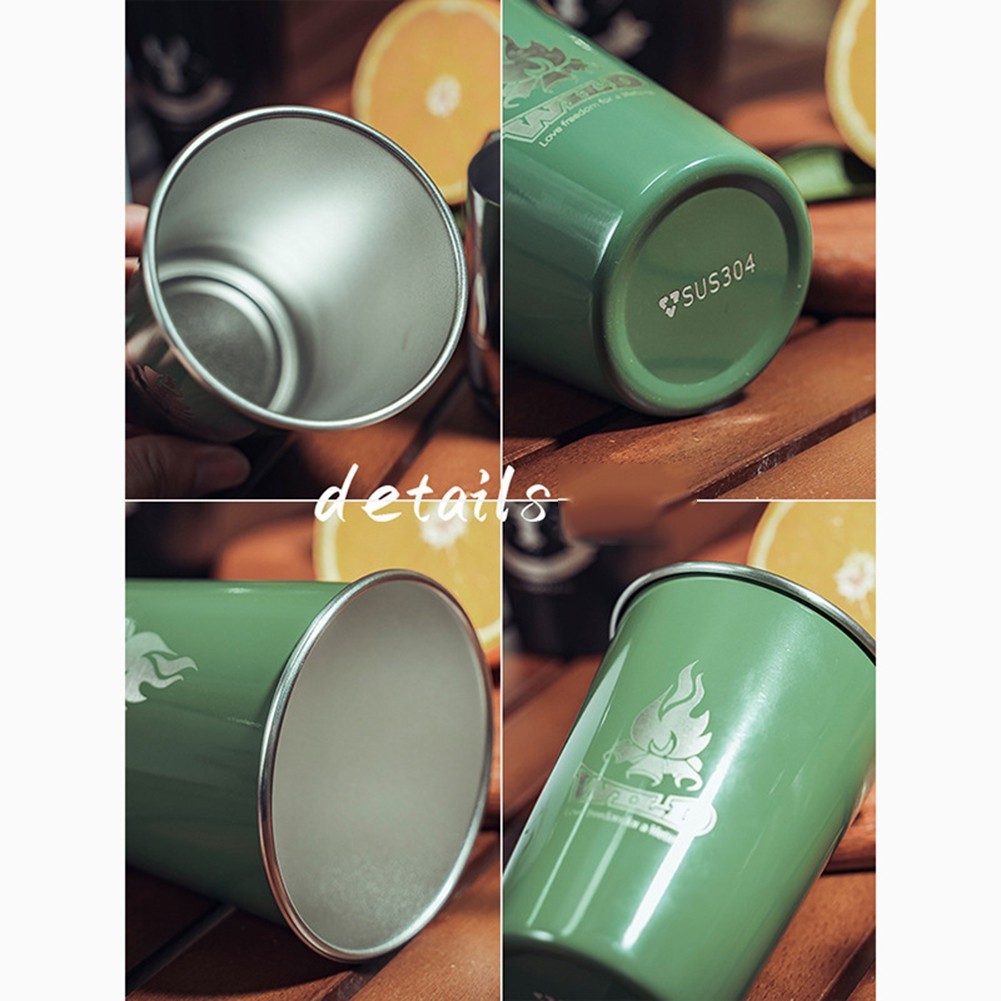 Cup Set of Four Designed for Campers Made from High Grade Stainless Steel