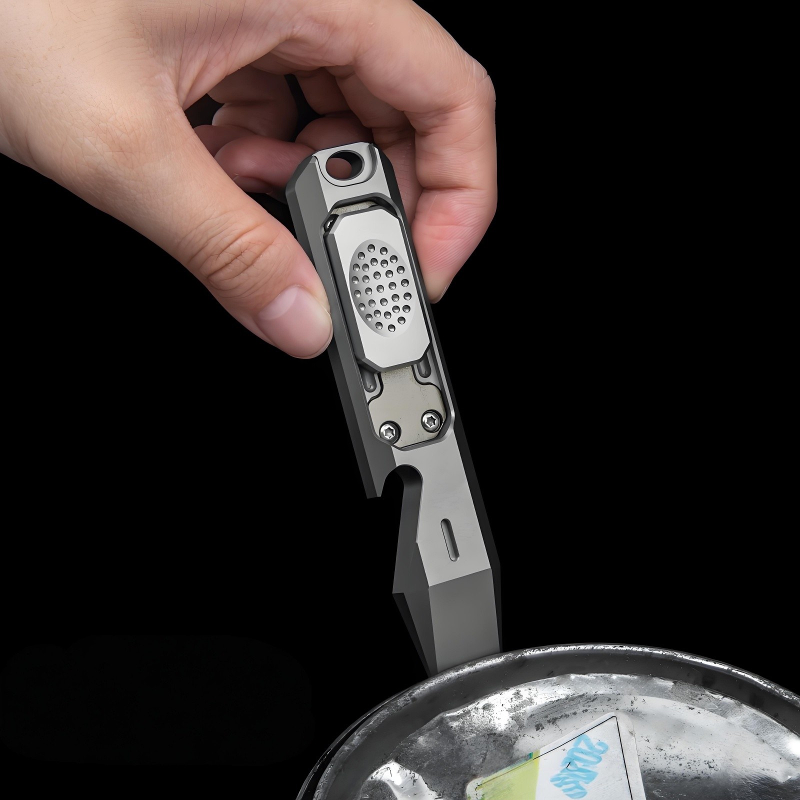 Titanium Alloy EDC Pry Bar Fidget Slider Bottle Opener Pocket Multi Tool