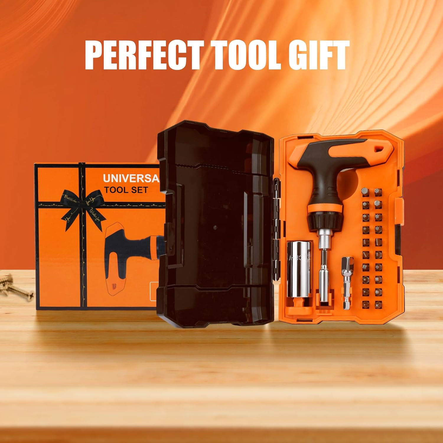 Universal Socket Tool Set, Stocking Stuffers for Men Gifts for Men,Ratcheting Sc