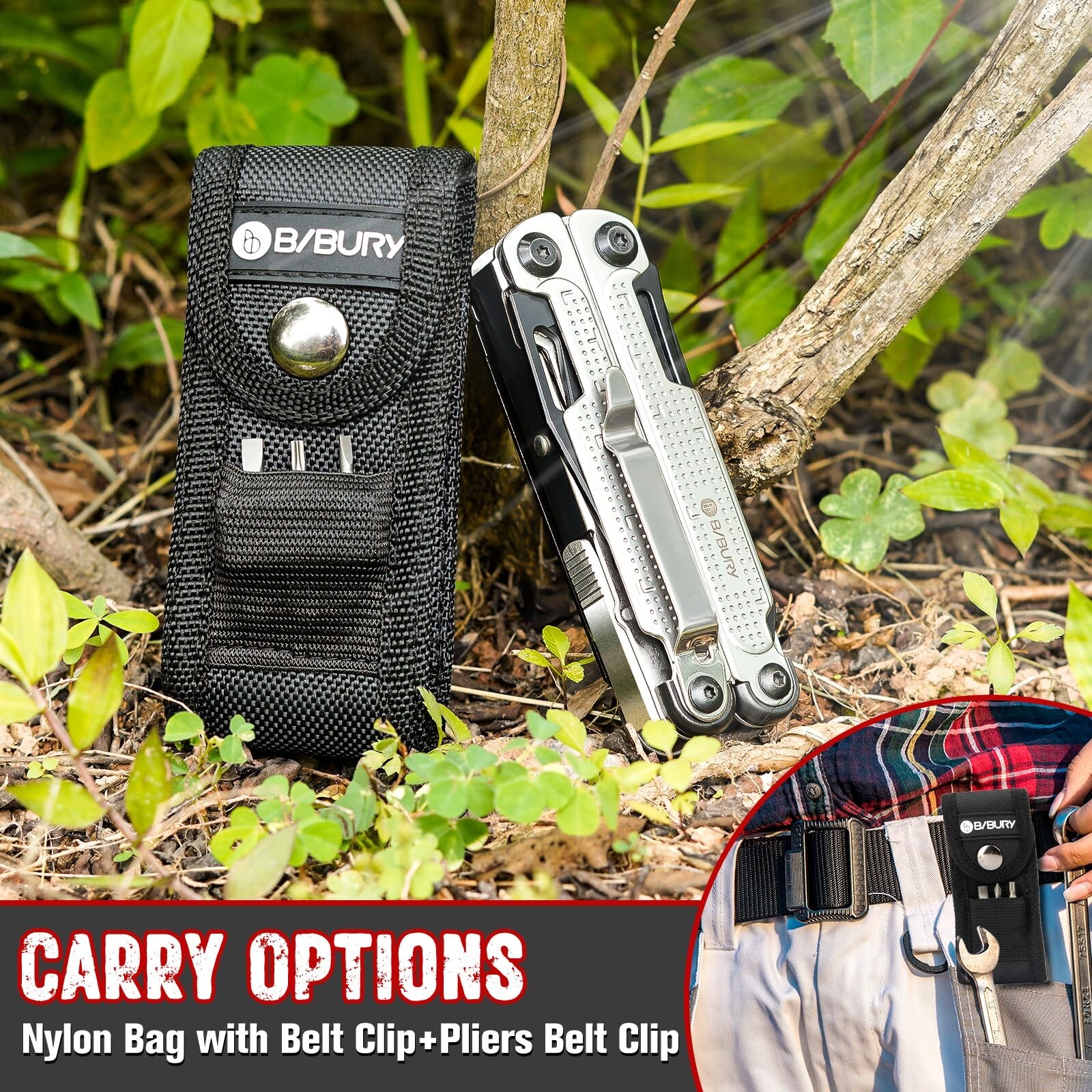 BIBURY Multitool Pliers, Stainless Steel Multi Tool with Upgraded Rope Cutter…