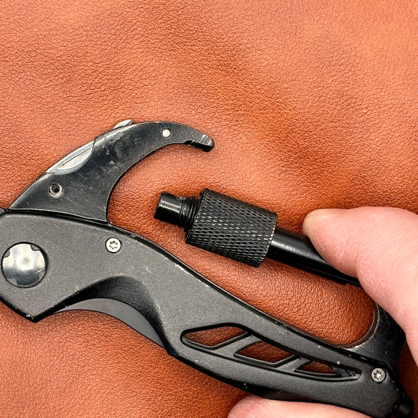 5 in 1 Carabiner Multi Tool Folding Knife Screwdriver Bottle Opener EDC #7