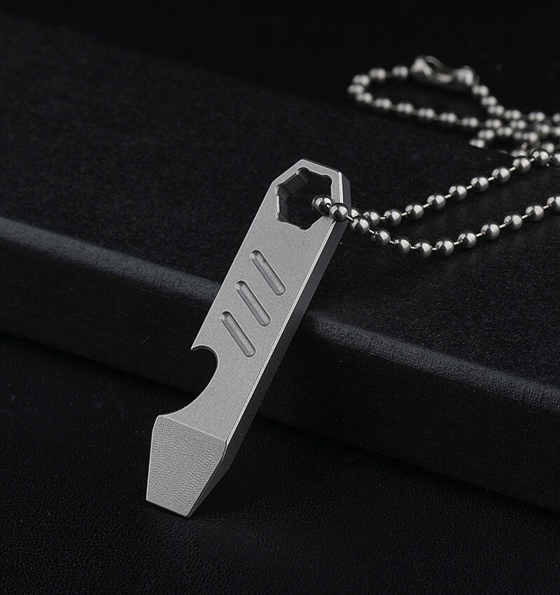 Hot Mini Titanium Alloy Keychain Multi Tools Pry Bar EDC Crowbar Bottle Opener