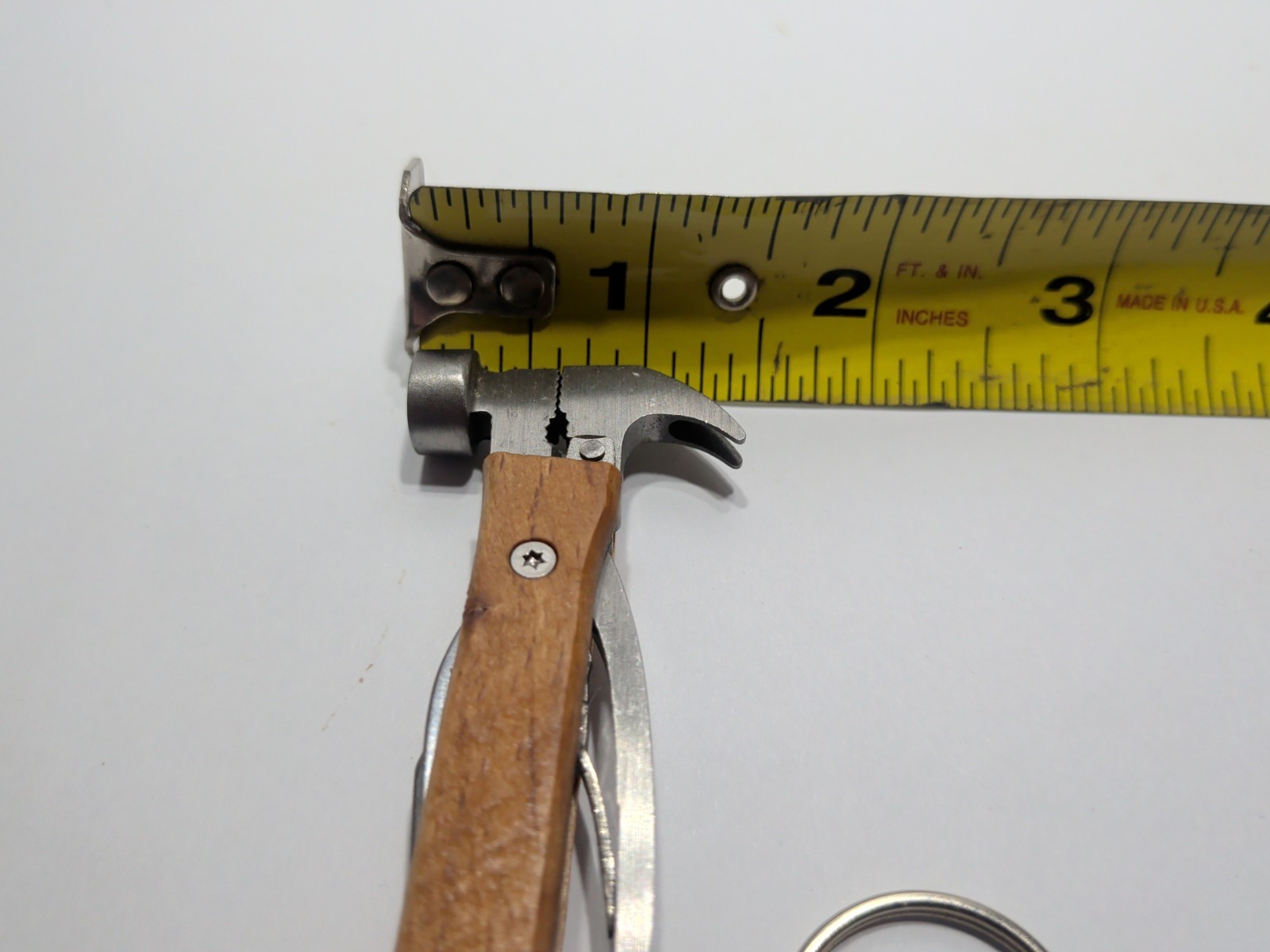 Multi Tool Key Chain – Mini Hammer, Knife, Bottle Opener, Flathead, Pliers, Claw