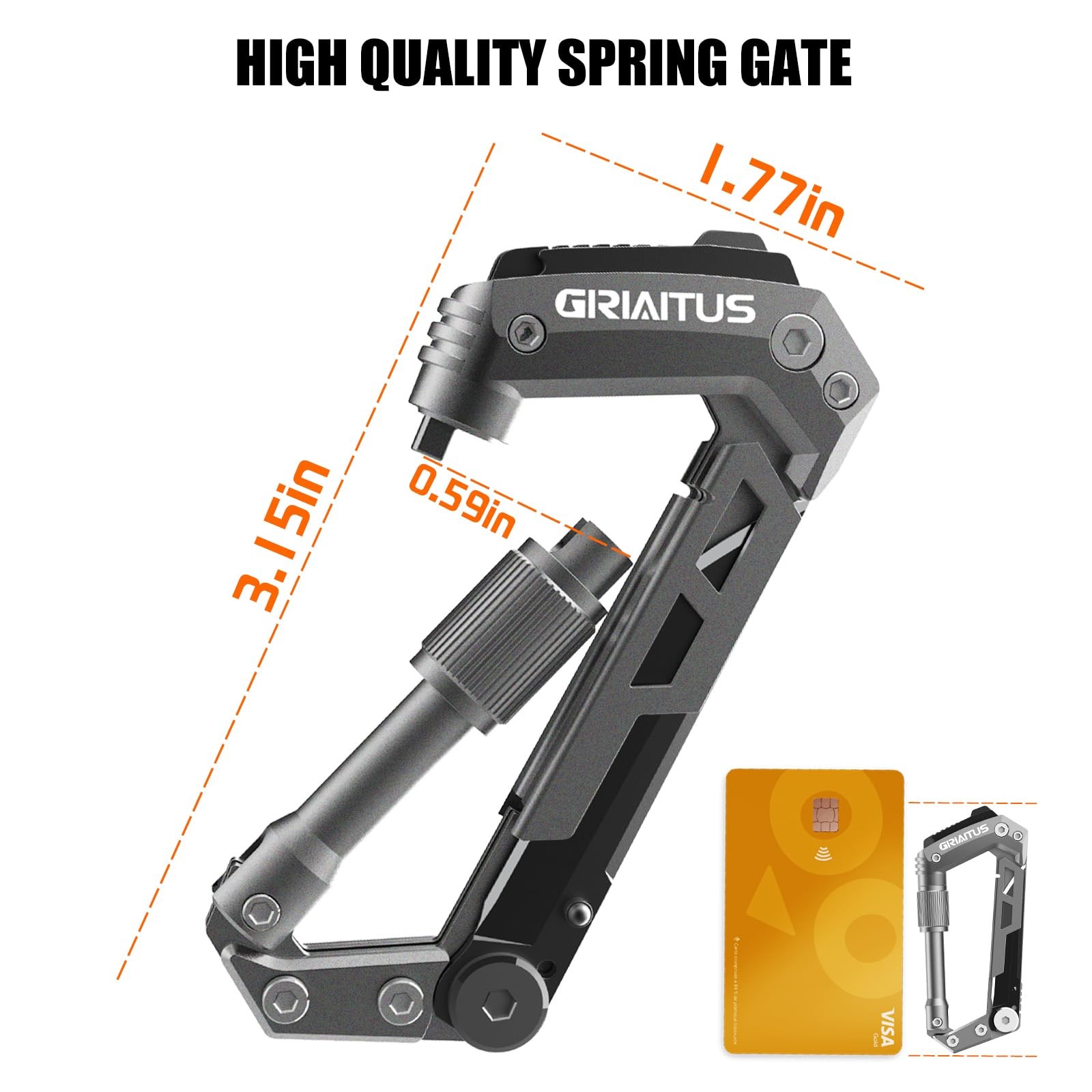 Carabiner Multitool with Pocket , 8-in-1 EDC Carabiners, Serrated , Rope Cutt…