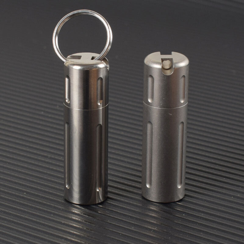 New Pure Titanium Mini Sealed Waterproof Pill Box Storage Pendant Box EDC Tools