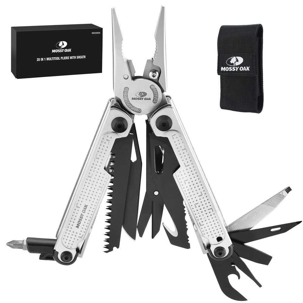 MOSSY OAK 20-in-1 Multitool Stainless Steel Multi Tool Plier Self-locking Pliers