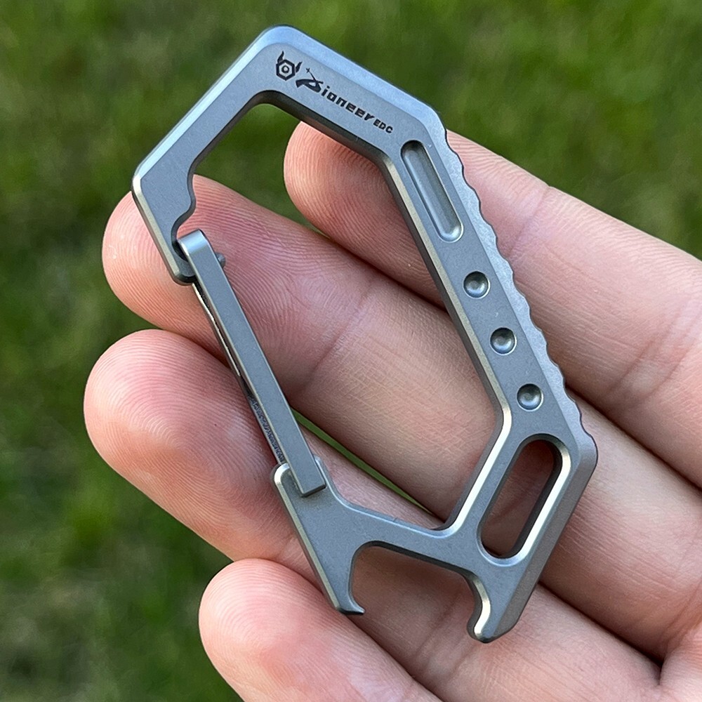 EDC Titanium Keychain Carabiner Car Keys Holder Organizer w/ Bottle Opener Tool