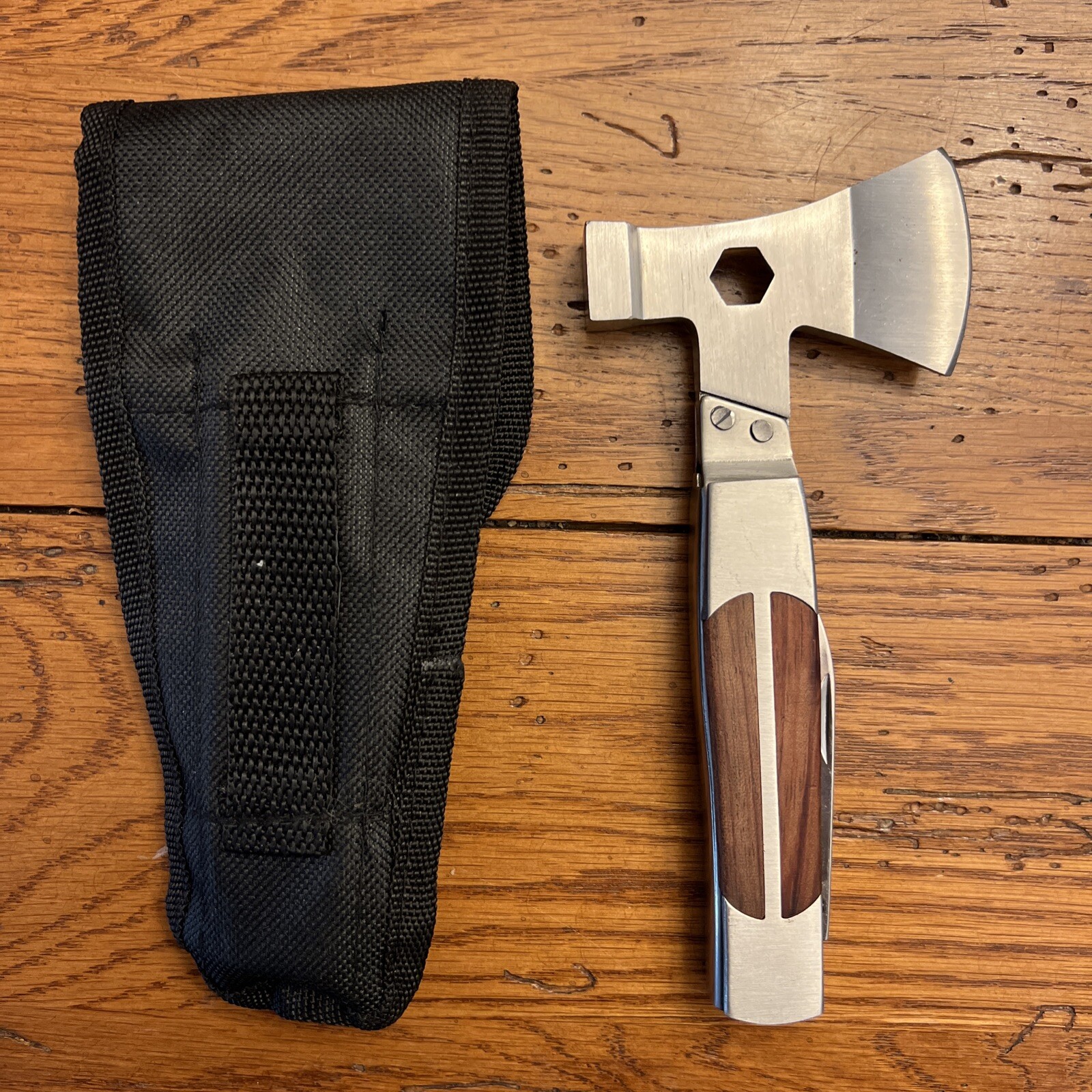 Sheffield 12-in-1 Stainless Steel Hatchet Multi Tool w/Nylon Belt Pouch Camping