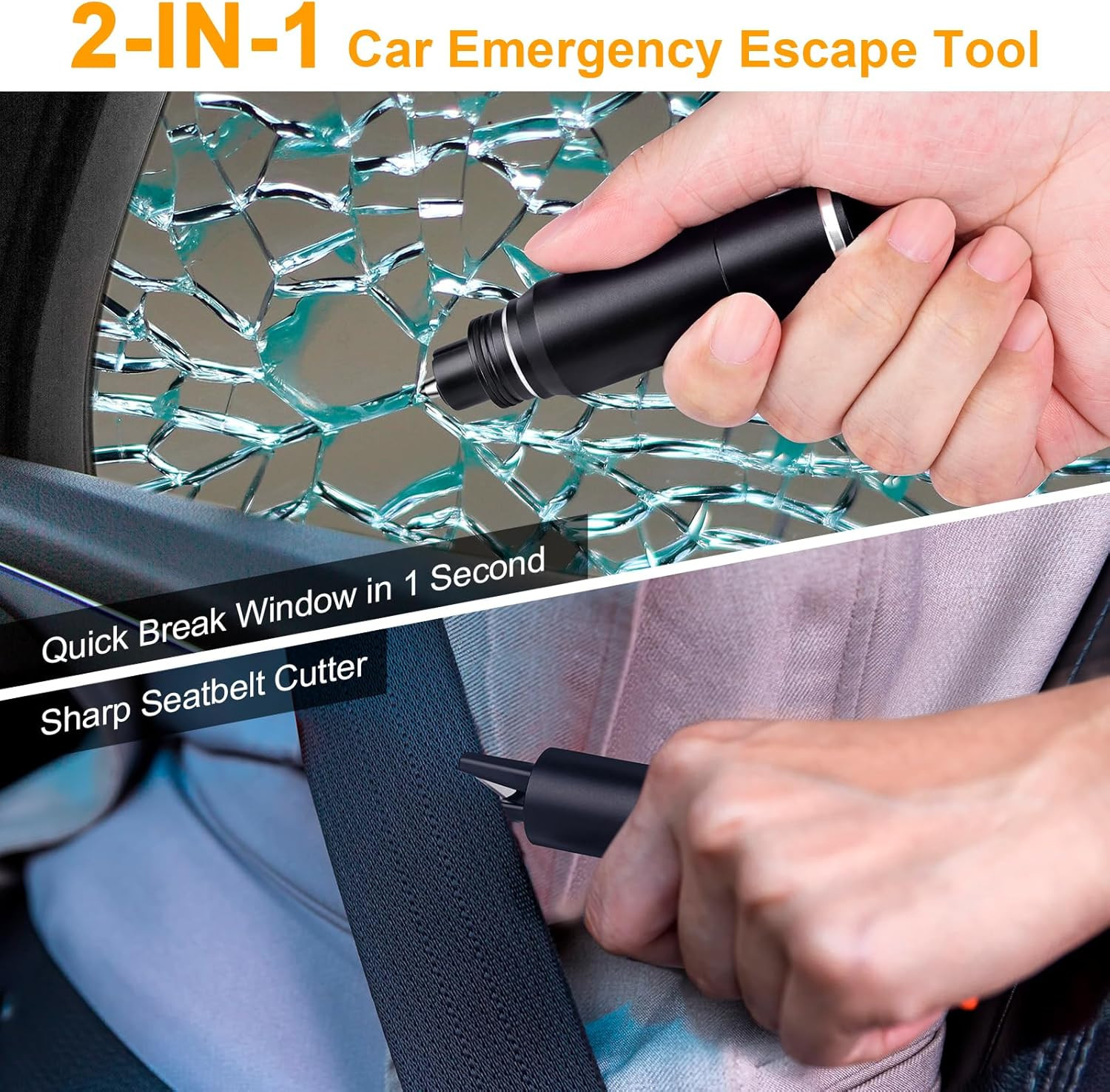 2-In-1 Automotive Safety Hammer Keychain – Practical Gift for Men and Women