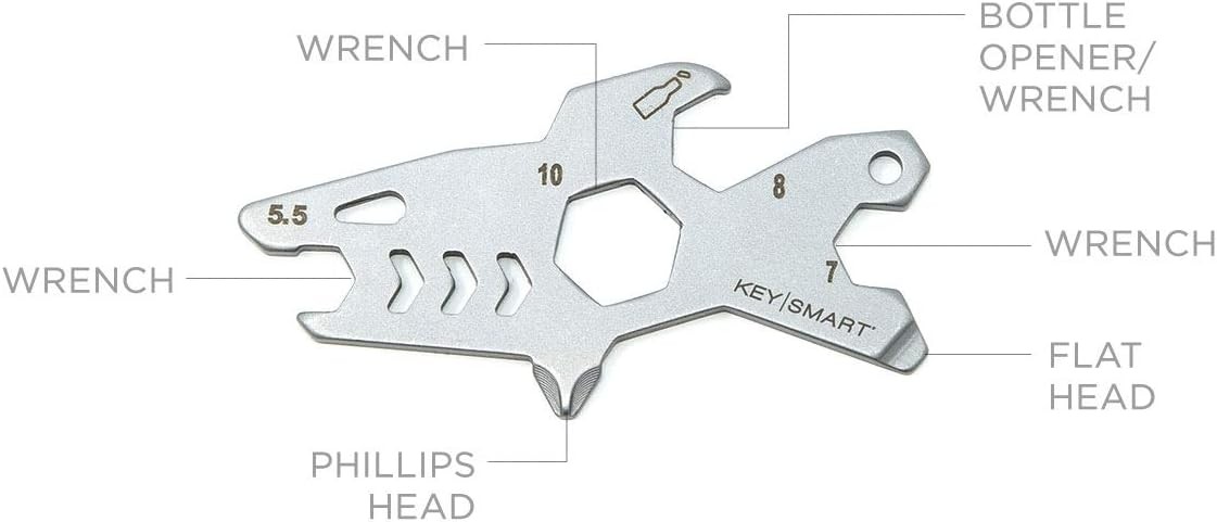 KeySmart AllTul Shark 4-in-1 Everyday Carry Multi-Purpose Keychain Multitool