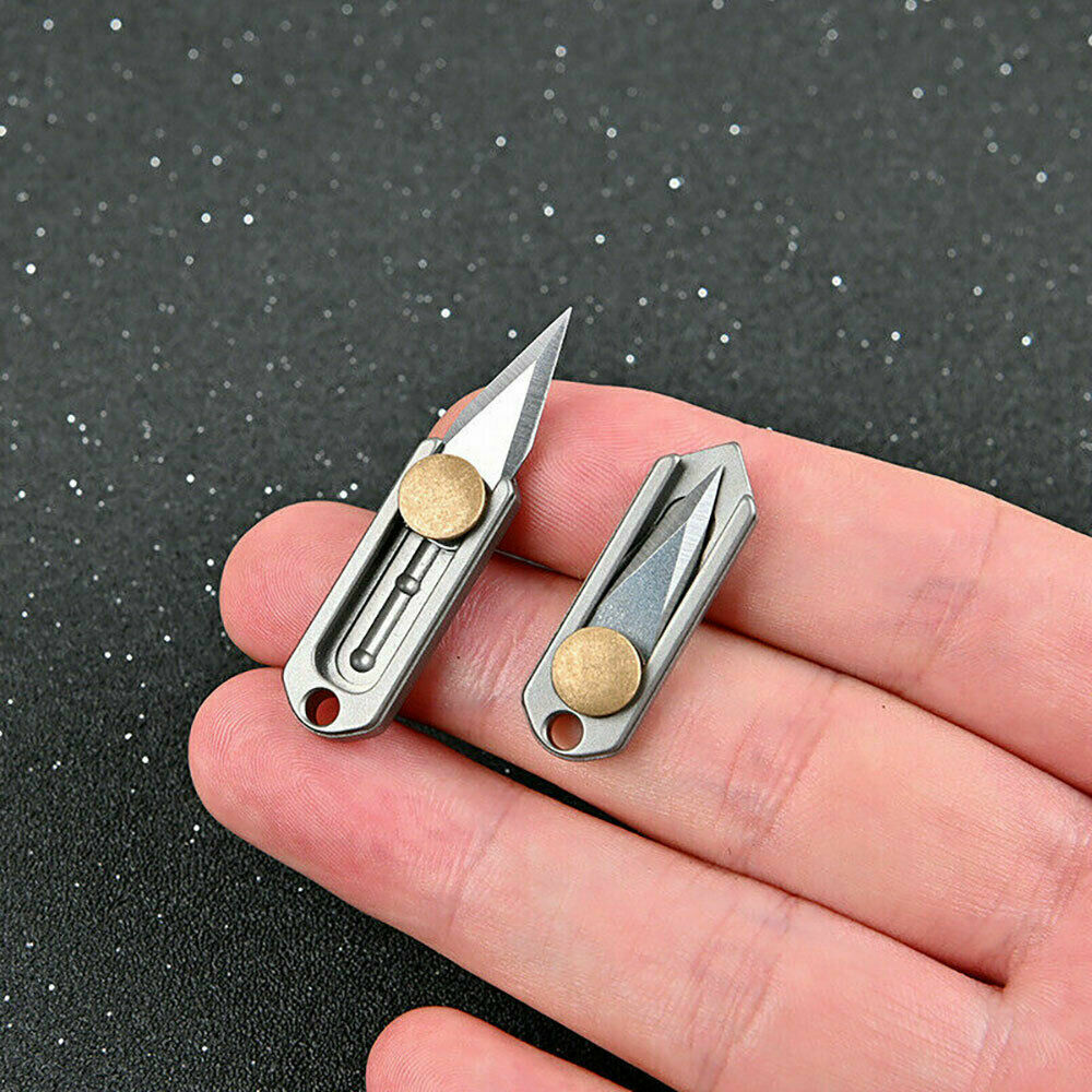 Alloy Brass Mini Knife Blade Survival Escape Key Chain Pendant EDC TOOL