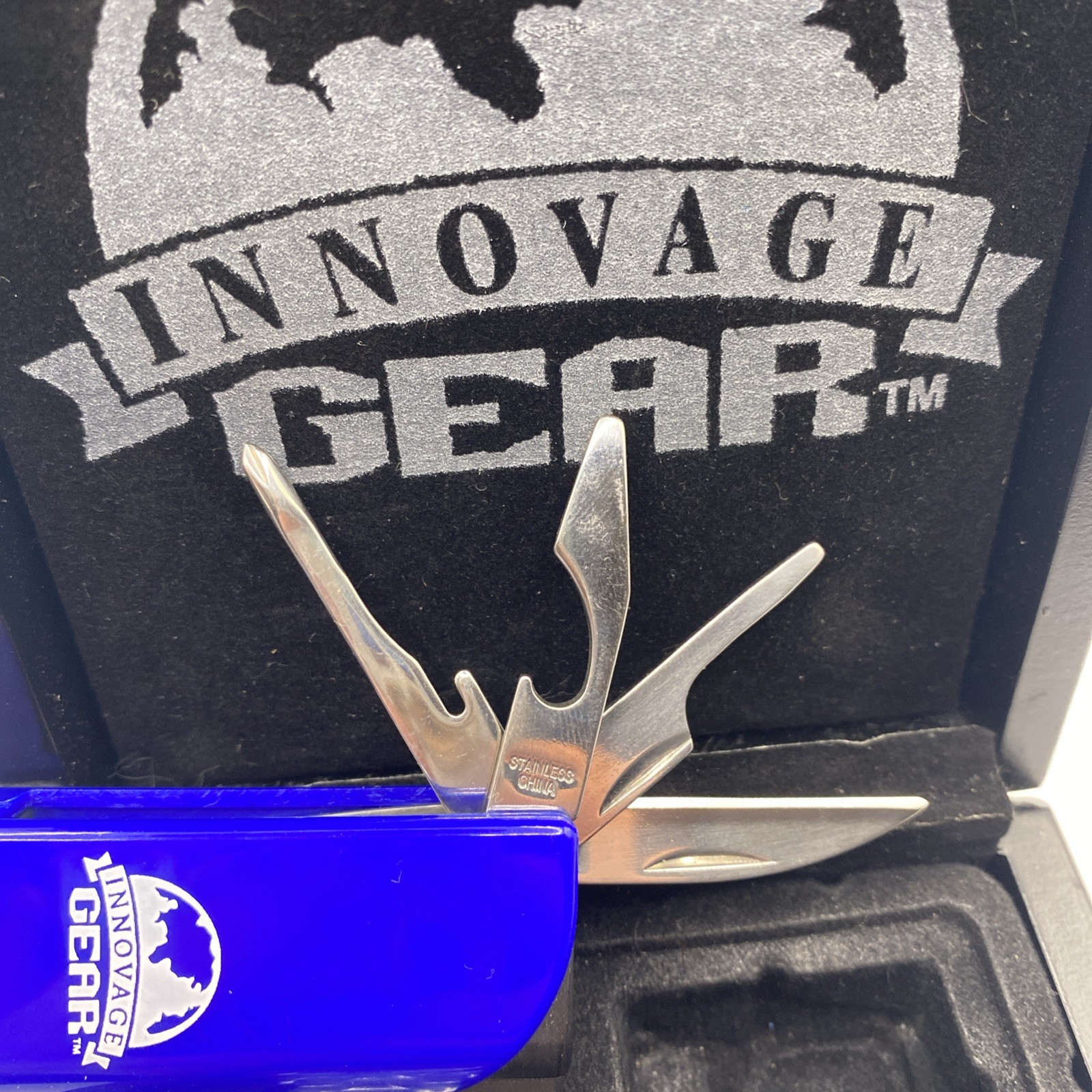 Innovage Gear Men’s Quartz Watch & Multi-Tool Pocket Knife Gift Set with Box