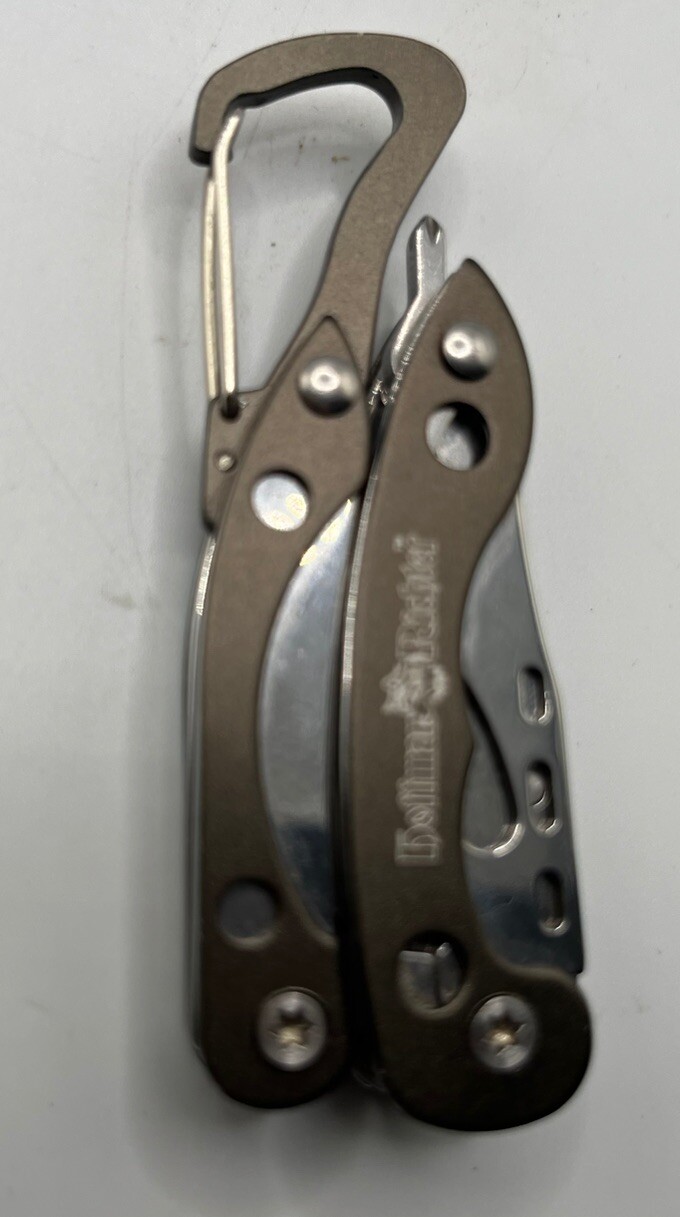 Hoffman Richter Mini Multitool Silver and Grey two Blades, Pliers 5 tools