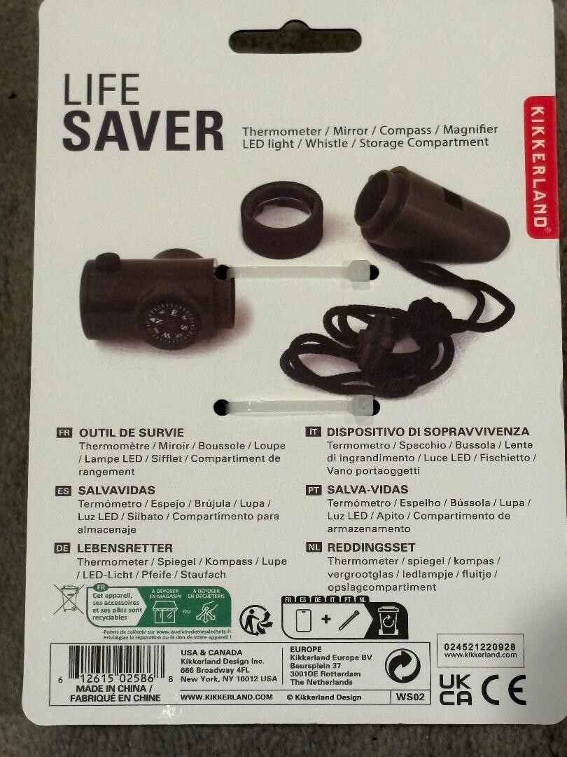 KIKKERLAND Life Saver Survival Tool, 7 in 1 tool