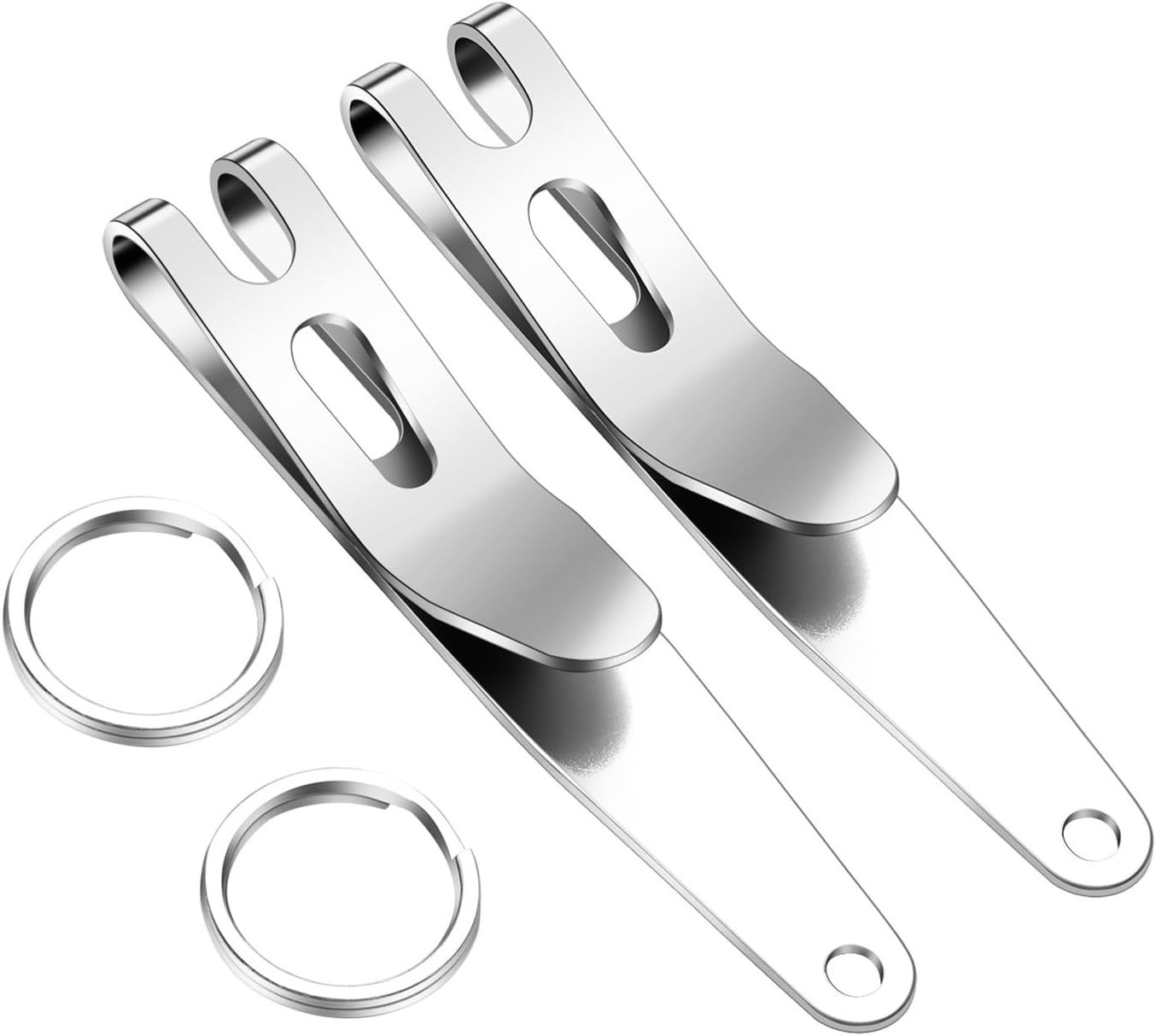 2PCS Deep Carry Pocket Clip Heavy Duty Stainless Steel Multi-Purpose Belt Clip