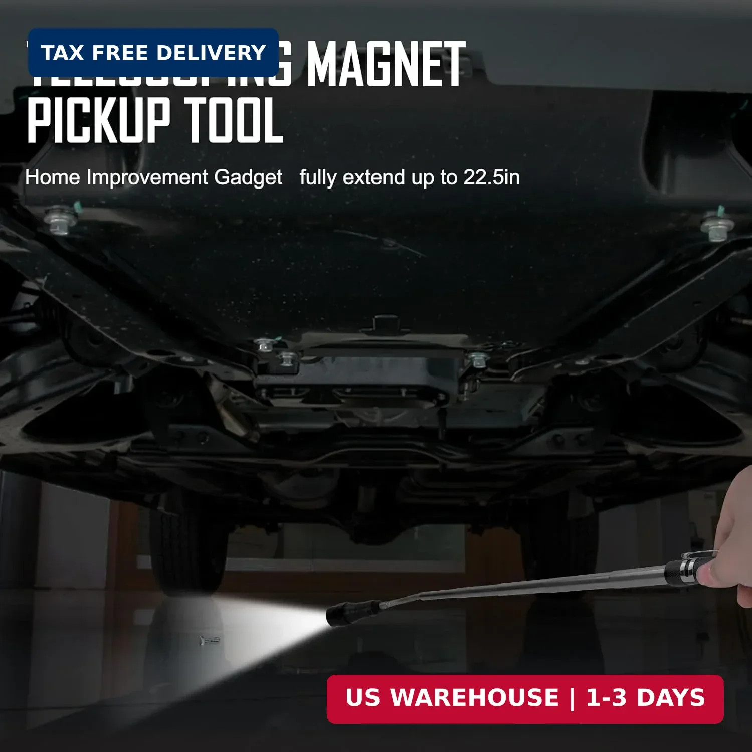 Magnetic Flashlight Fathers Day Dad Gifts for Men: Extendable Magnet Pickup Tool