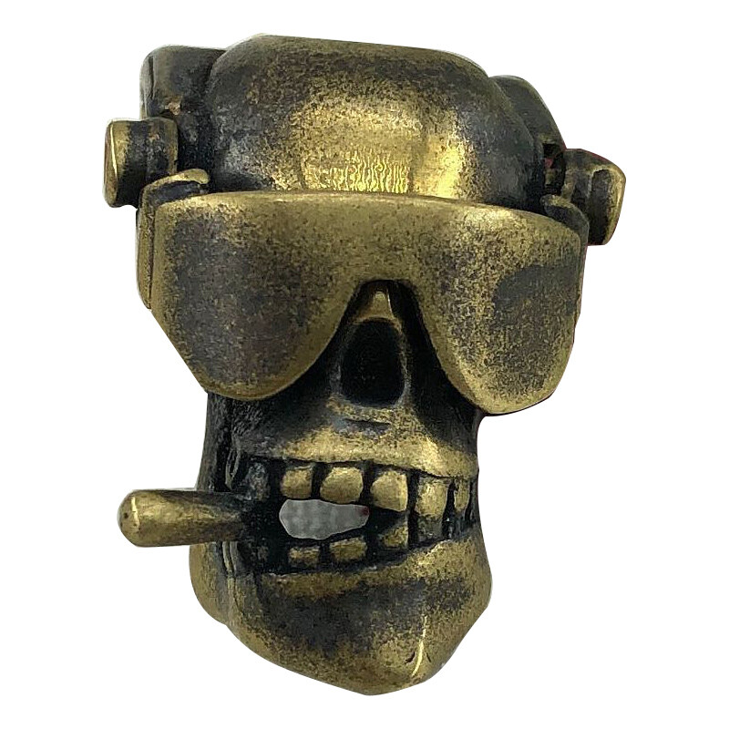 DIY Cigar Skull Pendant Retro Brass Copper Paracord Knife Beads Lanyard Pendants