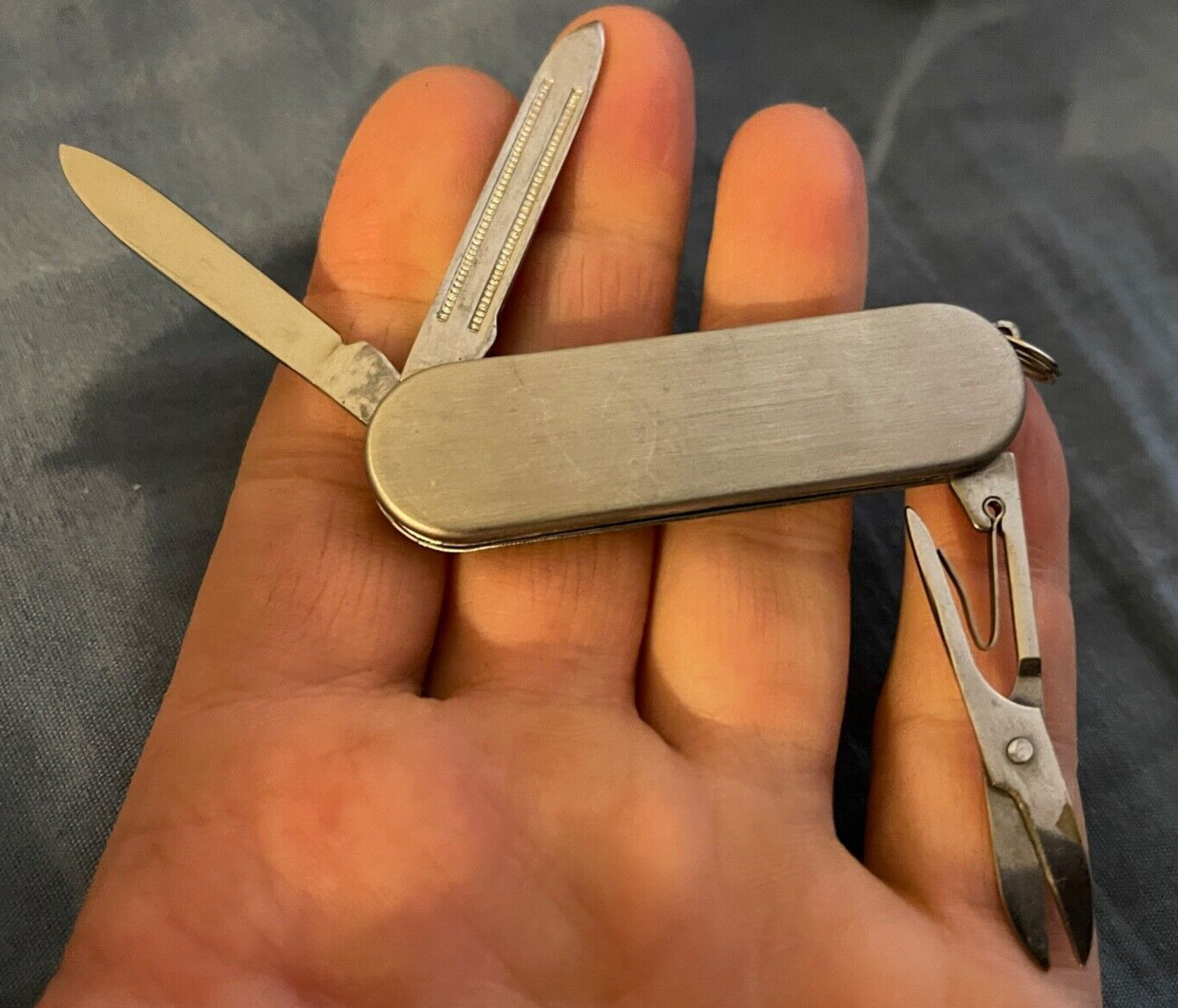 Vintage Nice Small Stainless Steel Multi-Tool Knife Scissors, File