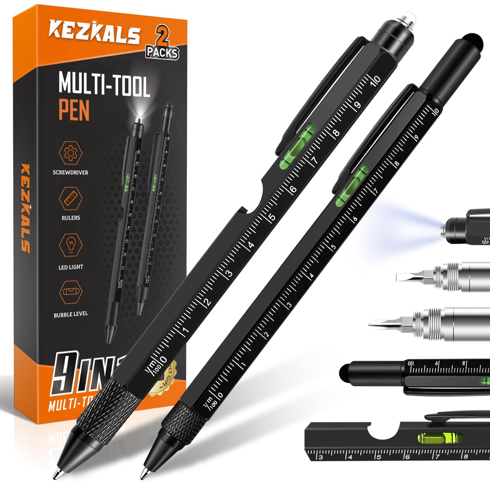 Fathers Day Mens Gifts for Husband Dad, 9 in 1 Multitool Pen Set Gifts for Me…