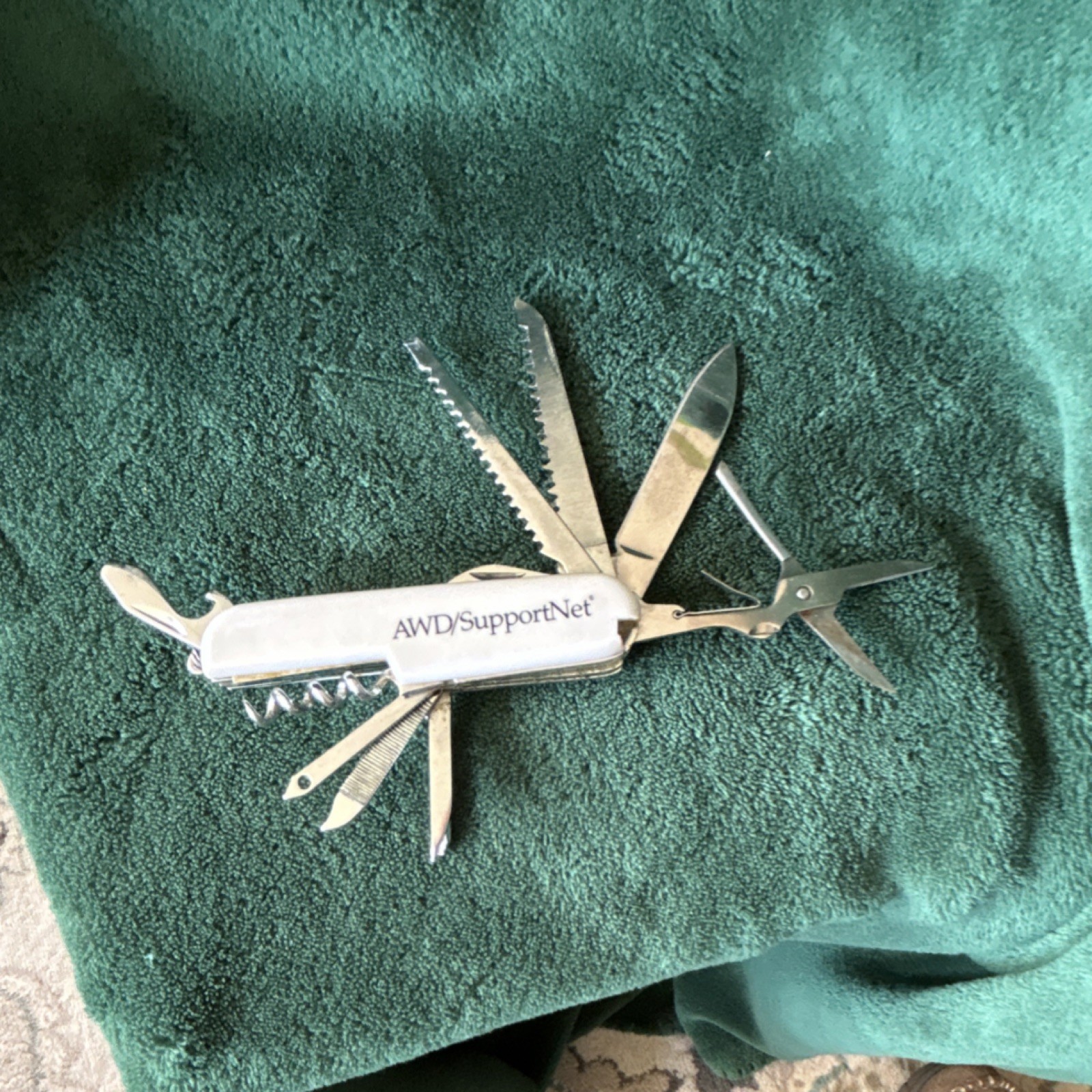 AWD/SupportNet White Multi-Tool Knife 10 Tools, Scissors, Corkscrew