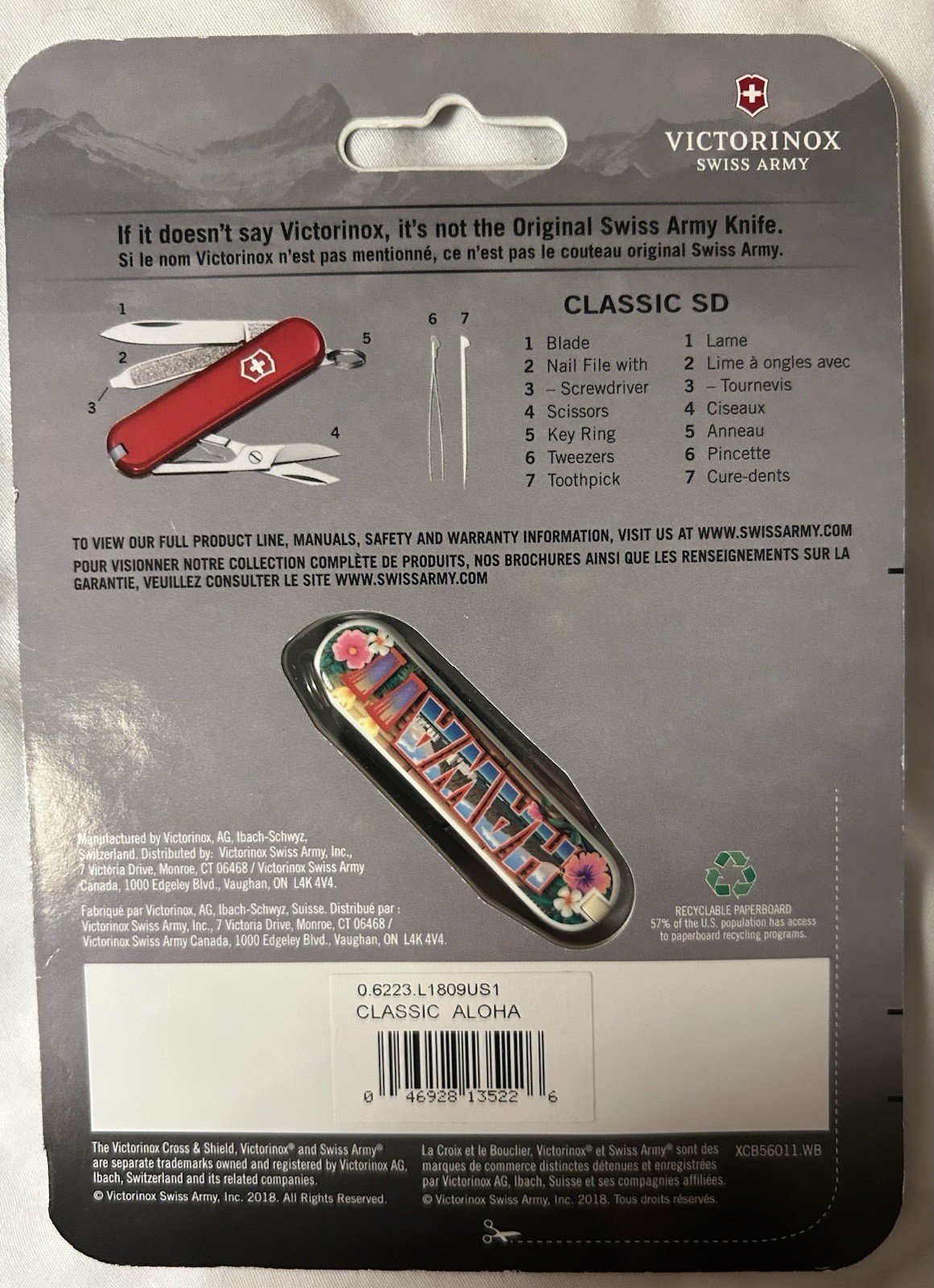 Victorinox Classic SD Aloha Multicolor 7-Tool Stainless Straight Edge Multi-Tool