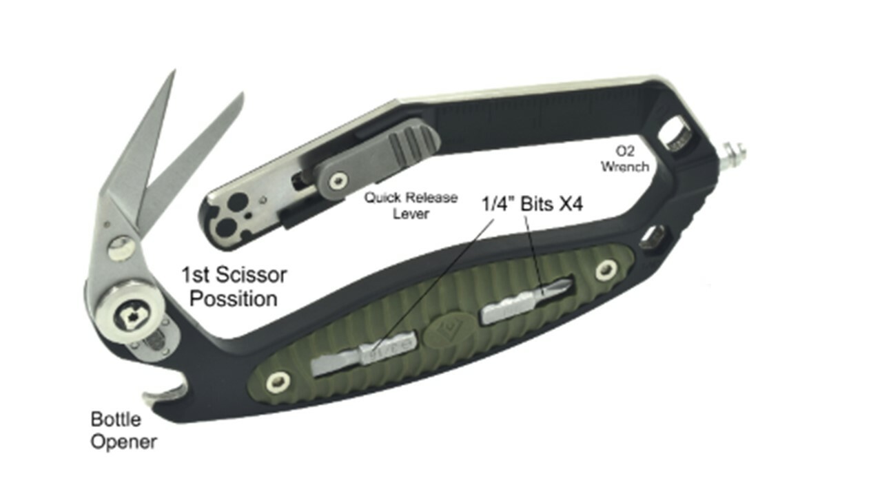 V NIVES CRAB Linerlock Knife Black Rescue Wrench Multi-Tool + Hermit 18FRNPBGR