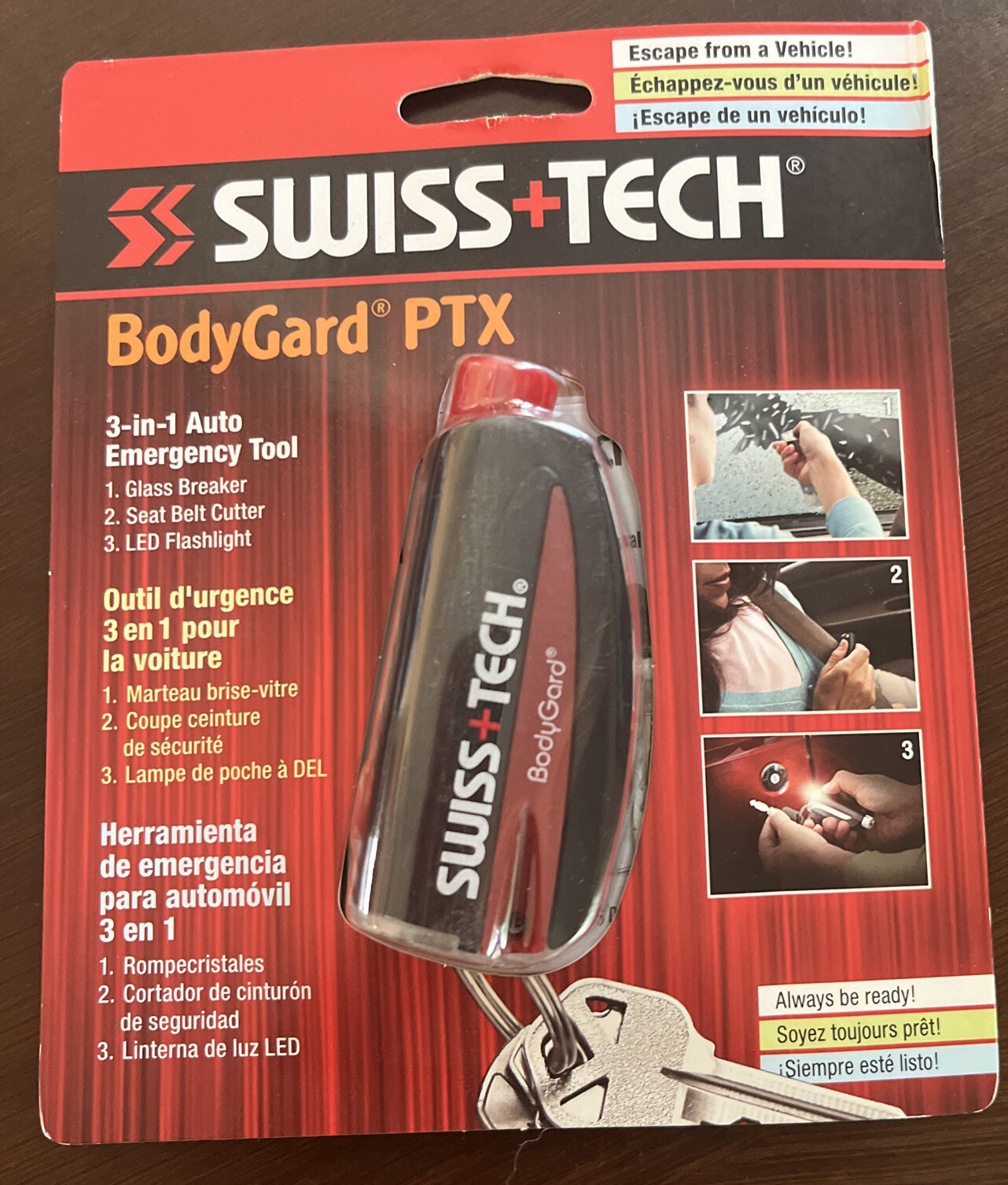 Swiss+Tech BodyGard PTX 3 in 1 Auto Emergency Tool (BGCS31-NA)