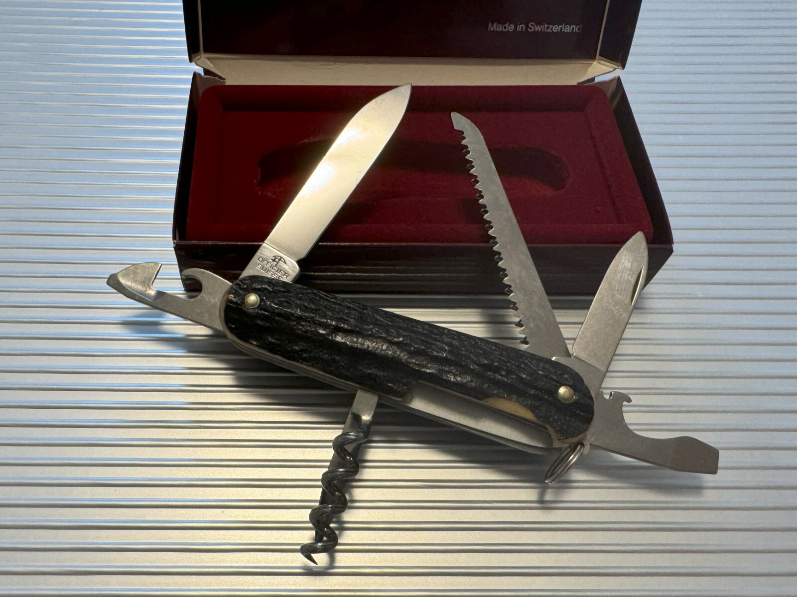 Victorinox Camper Stag Horn Swiss Army Knife Boxed RARE!