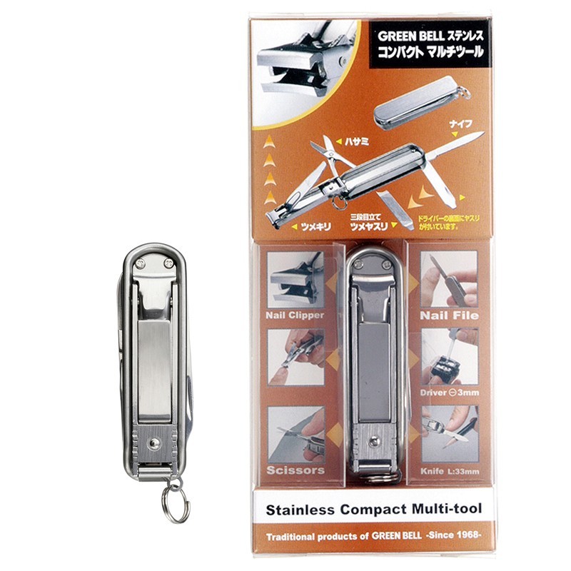 Green Bell GT-108 GT-109 Multi-Tool Nail Clipper 4-in-1 Stainless Made in Japan