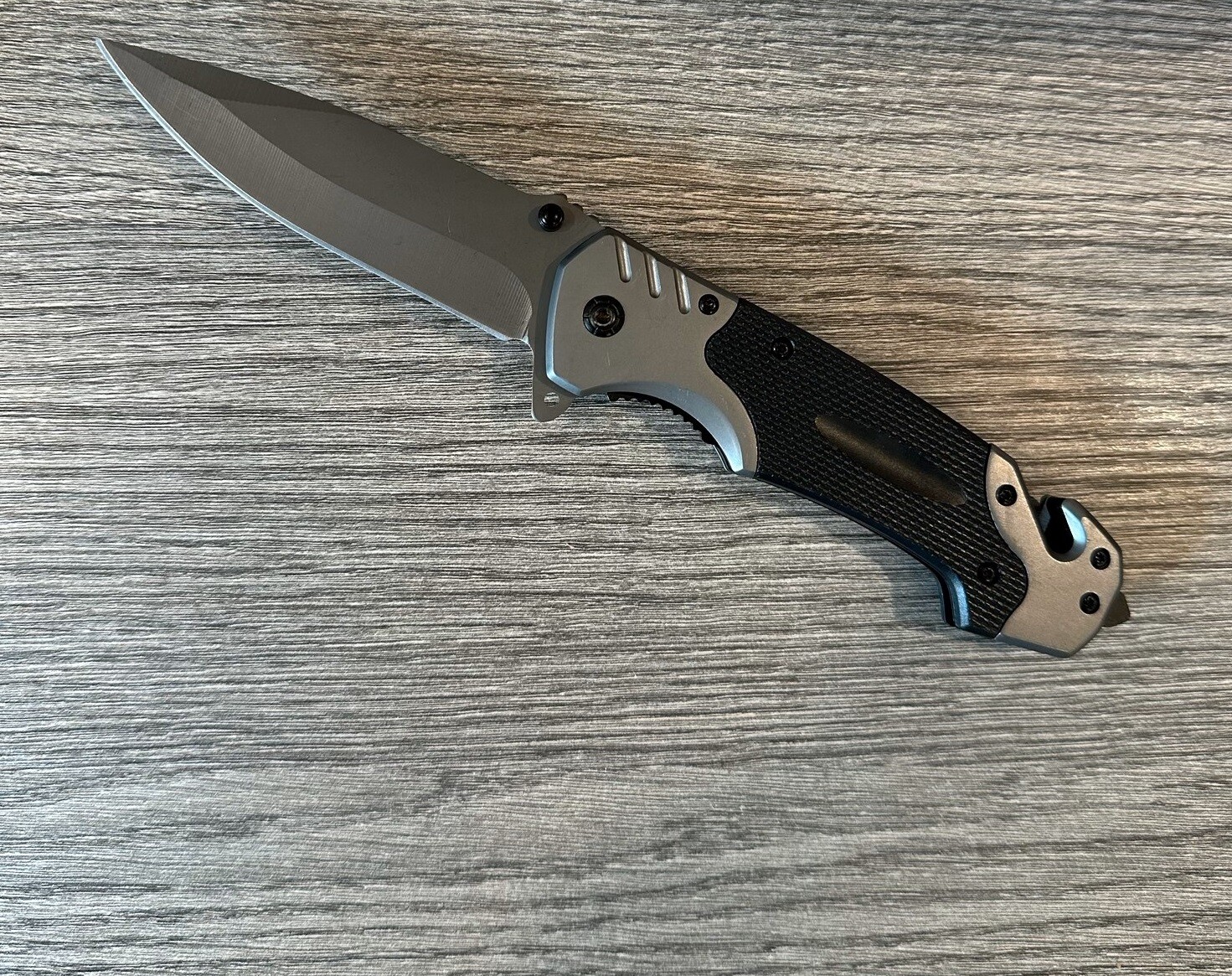 Folding Knife Black, Tactical Pocket Knife 3.66″ Blade. Seatbelt Cutter