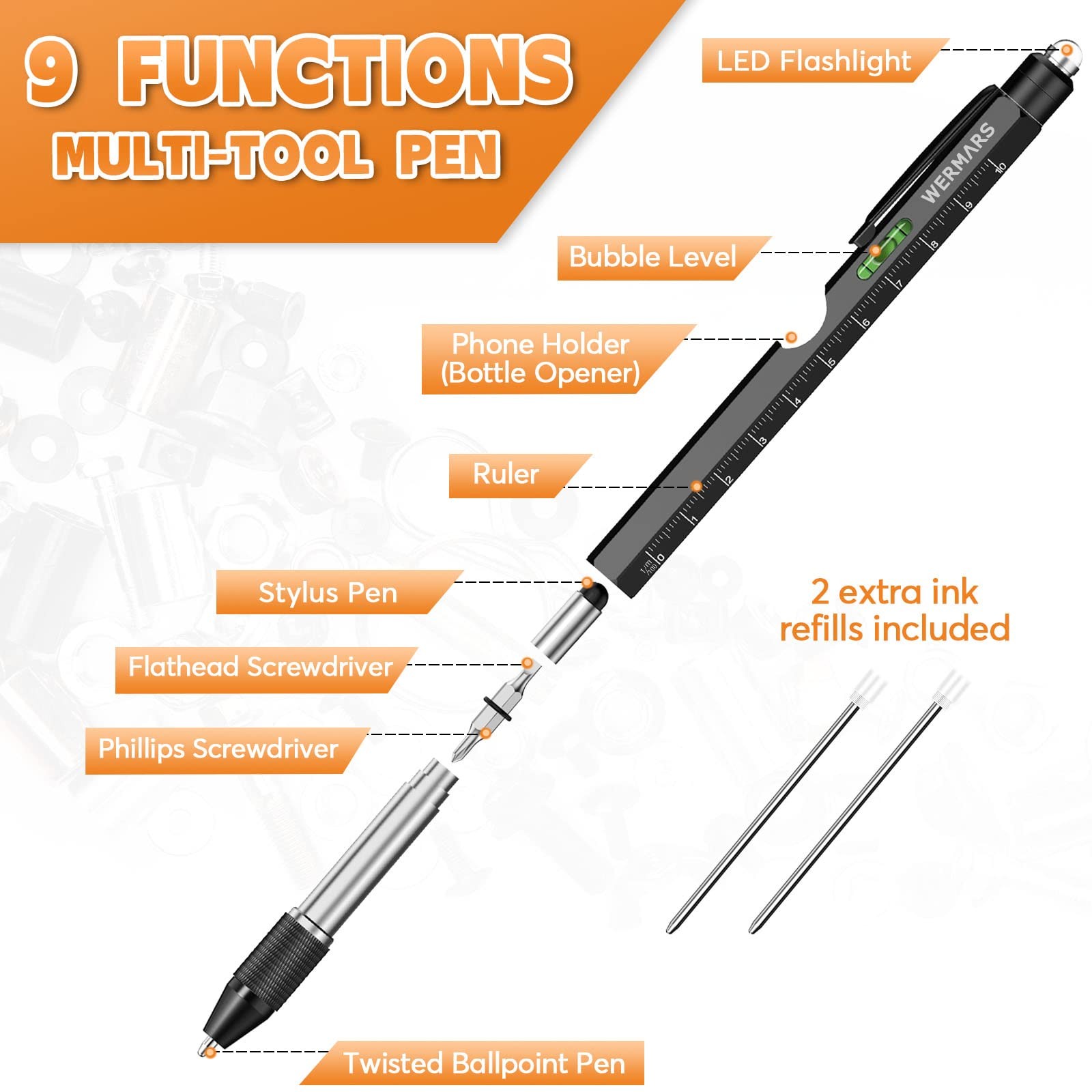 Stocking Stuffers for Men Gifts,Gifts for Men, 9 in 1 Multitool Pen, Christma…