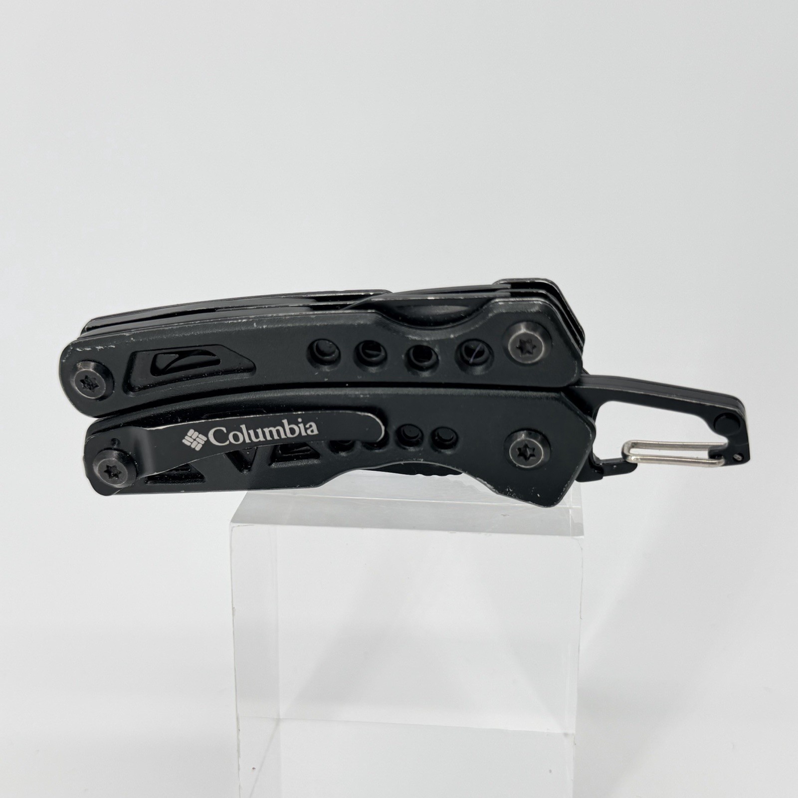 Columbia 9-Function Tactical Black Multi-Tool – Pliers Saw Knife Carabiner Clip