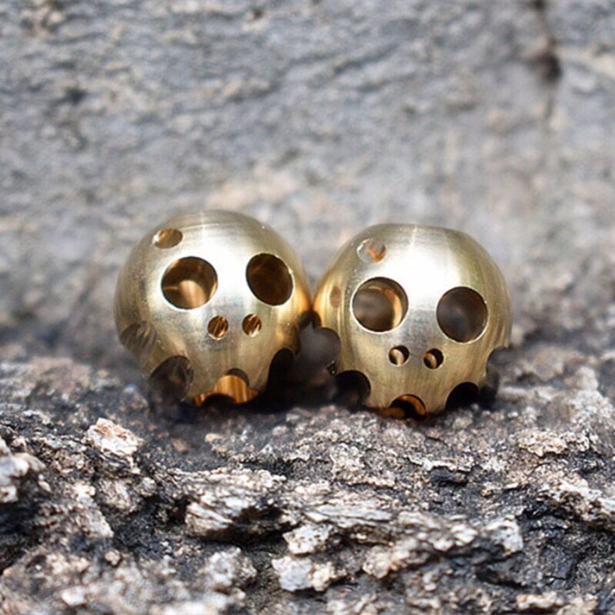 Brass Skull Rope Knife Pendant EDC Multi Tool DIY Accessory