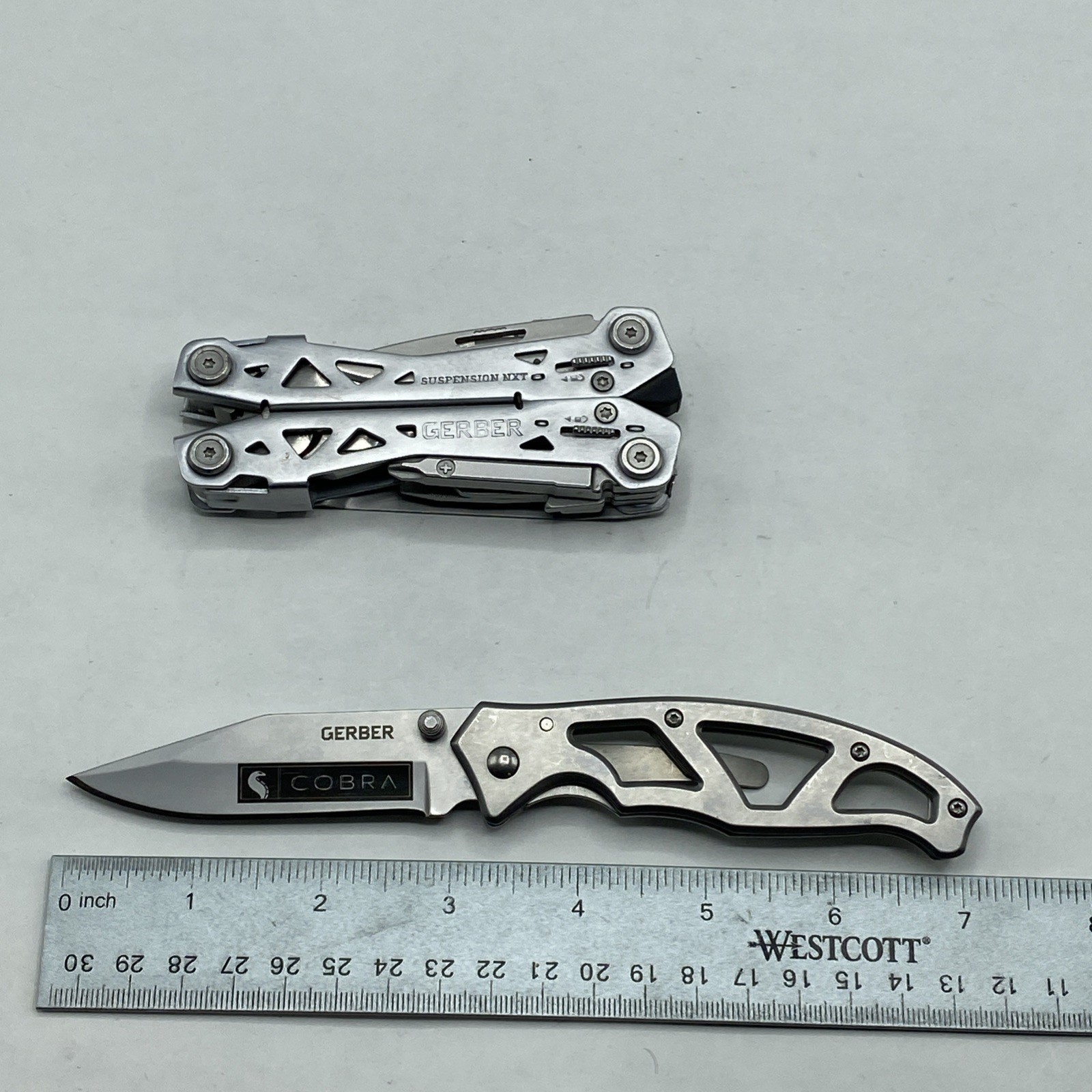 Gerber Suspension NXT & Paraframe I Knife Logo Combo – Silver