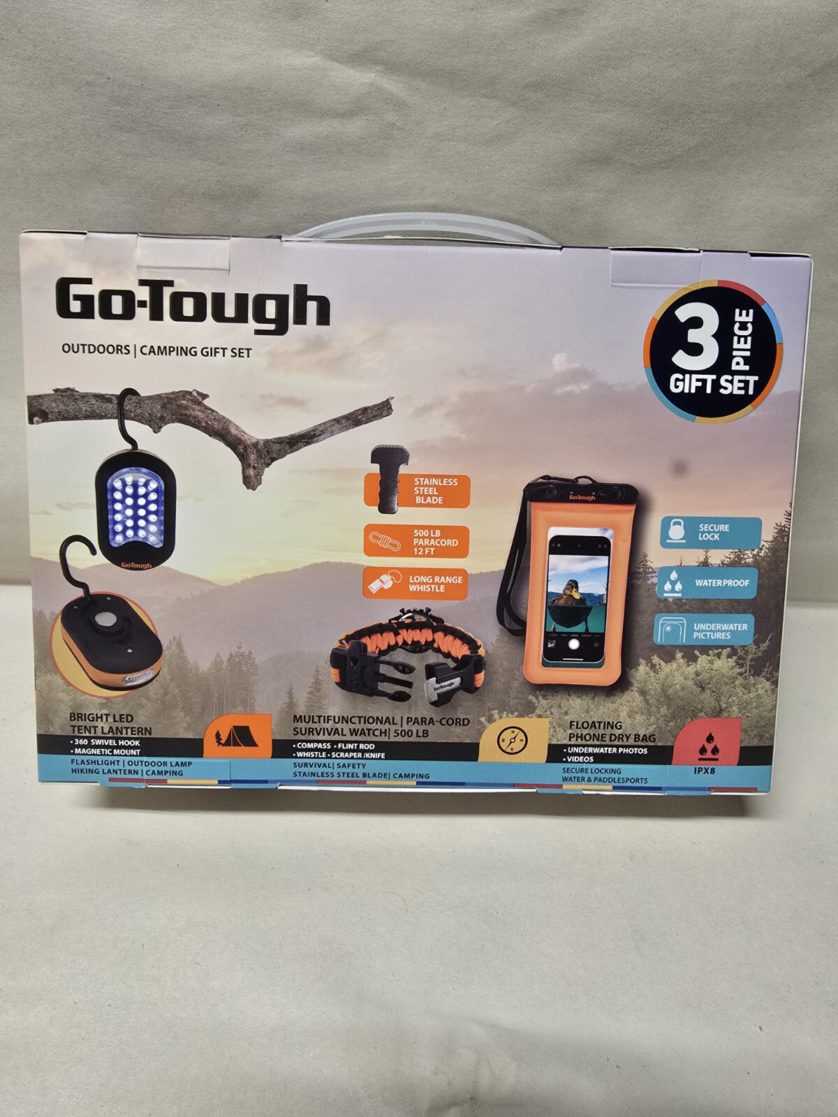 Go-Tough Outdoors Camping 3 Piece Gift Set NEW Unopened